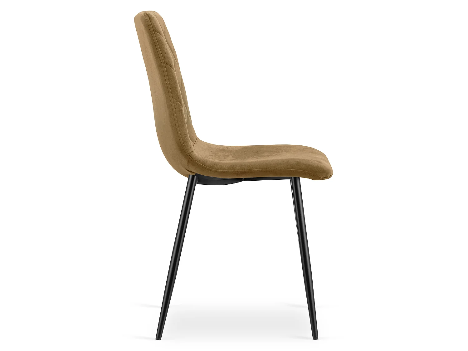 Eetkamerstoel TURIN fluweel bruin zwarte poten 44,5x53x88,5 cm