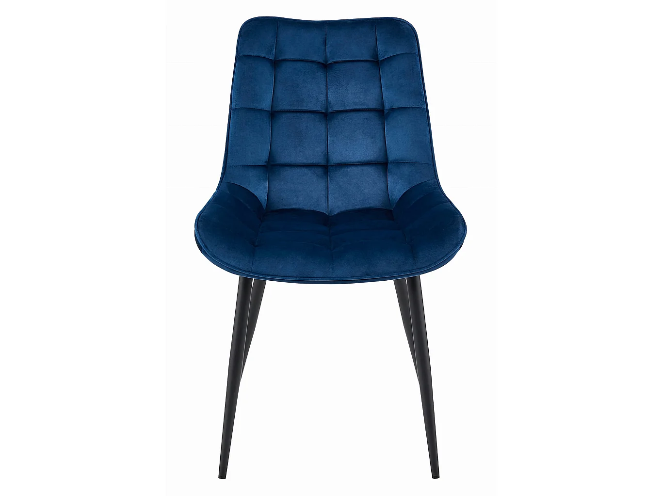 Eetkamerstoel BERA fluwelen donkerblauw zwarte poten 88x54x60 cm