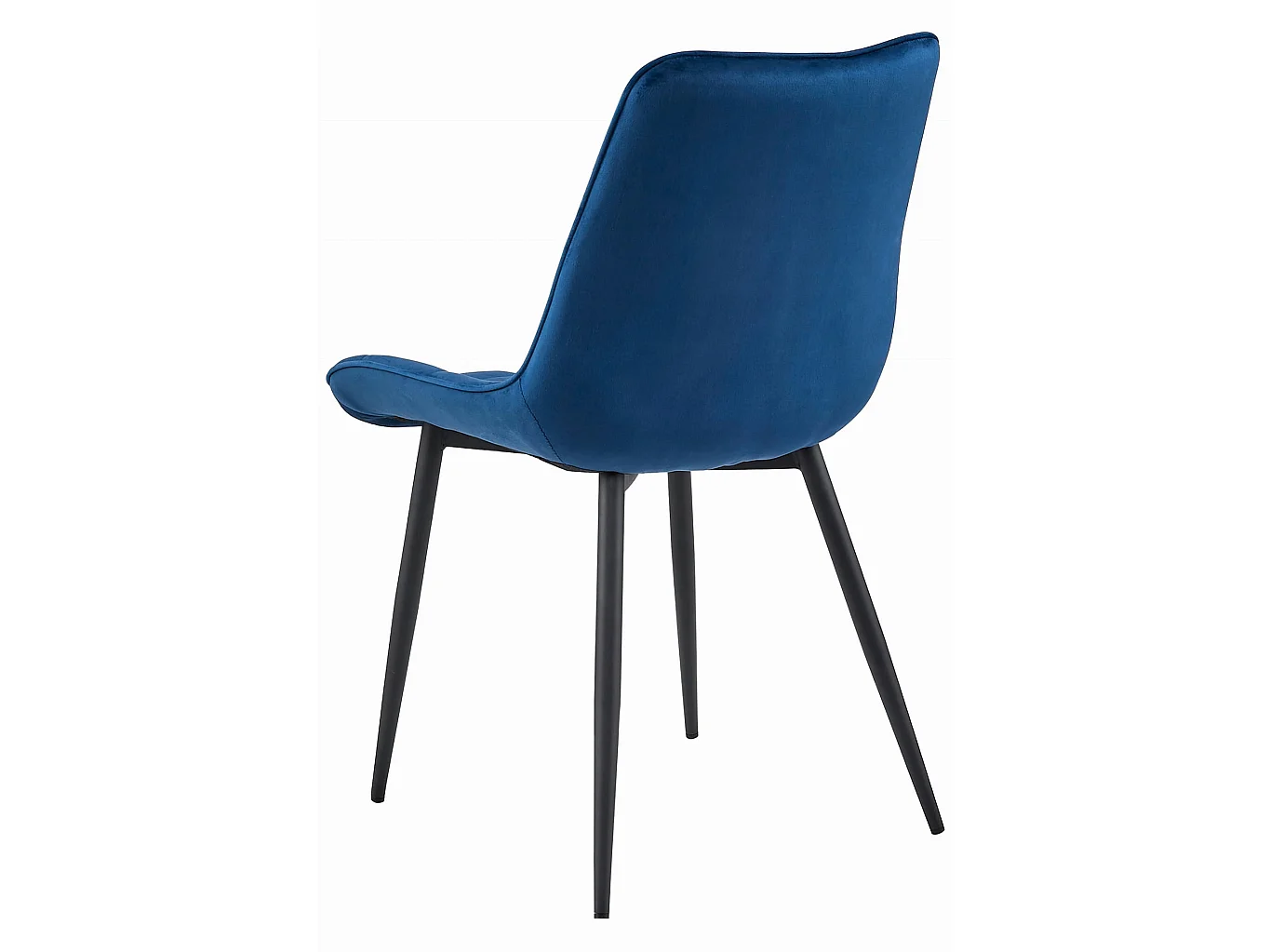 Eetkamerstoel BERA fluwelen donkerblauw zwarte poten 88x54x60 cm