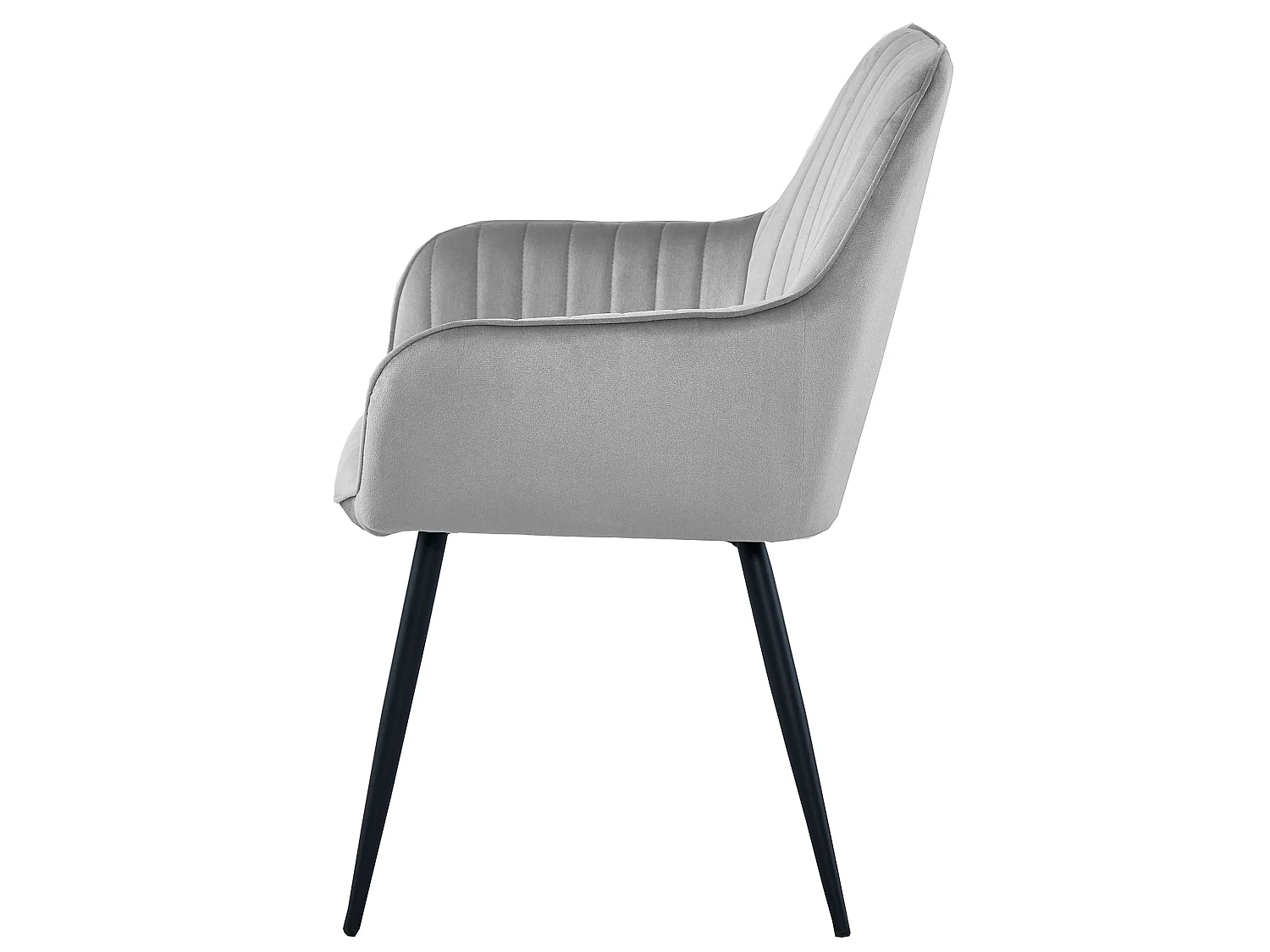 Eetkamerstoel modern fluweel zilvergrijs zwarte poten x 2 56,5x60,5x83,5 cm