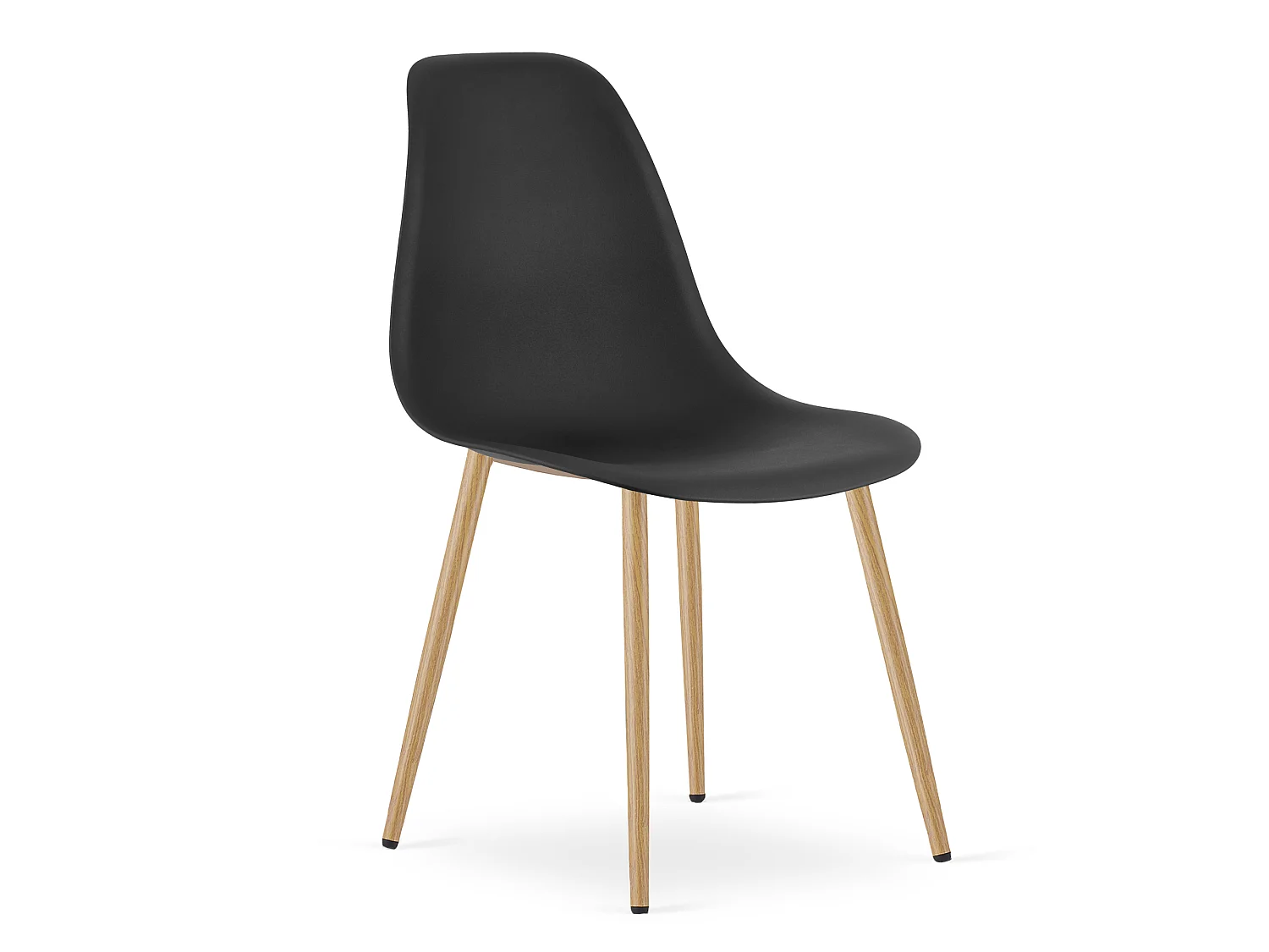 Chaise de salle à manger et cuisine WAT en polypropylène noir, 4 pièces