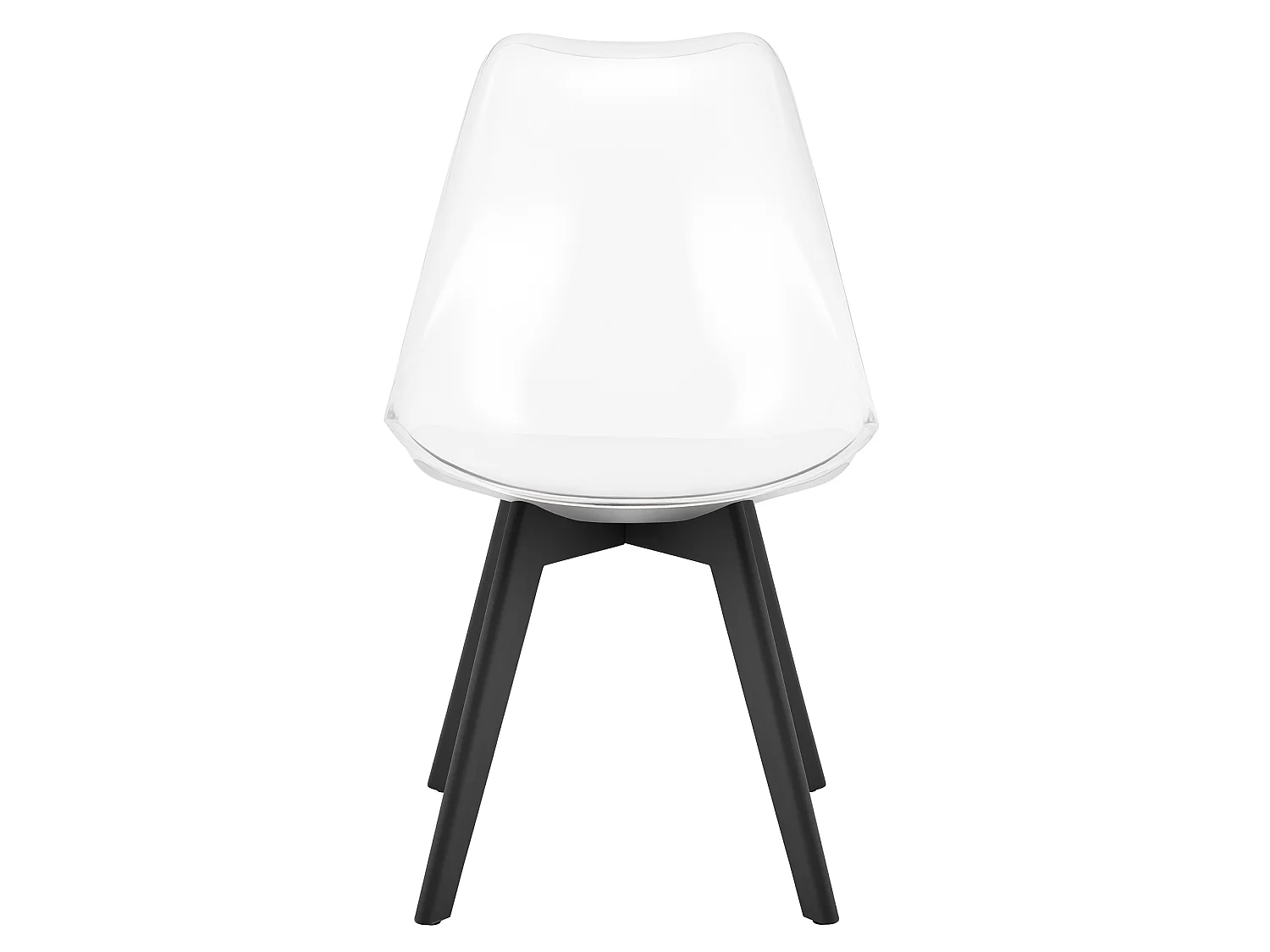 Transparante eetkamerstoel MARK met zwarte poten 82x49x47 cm