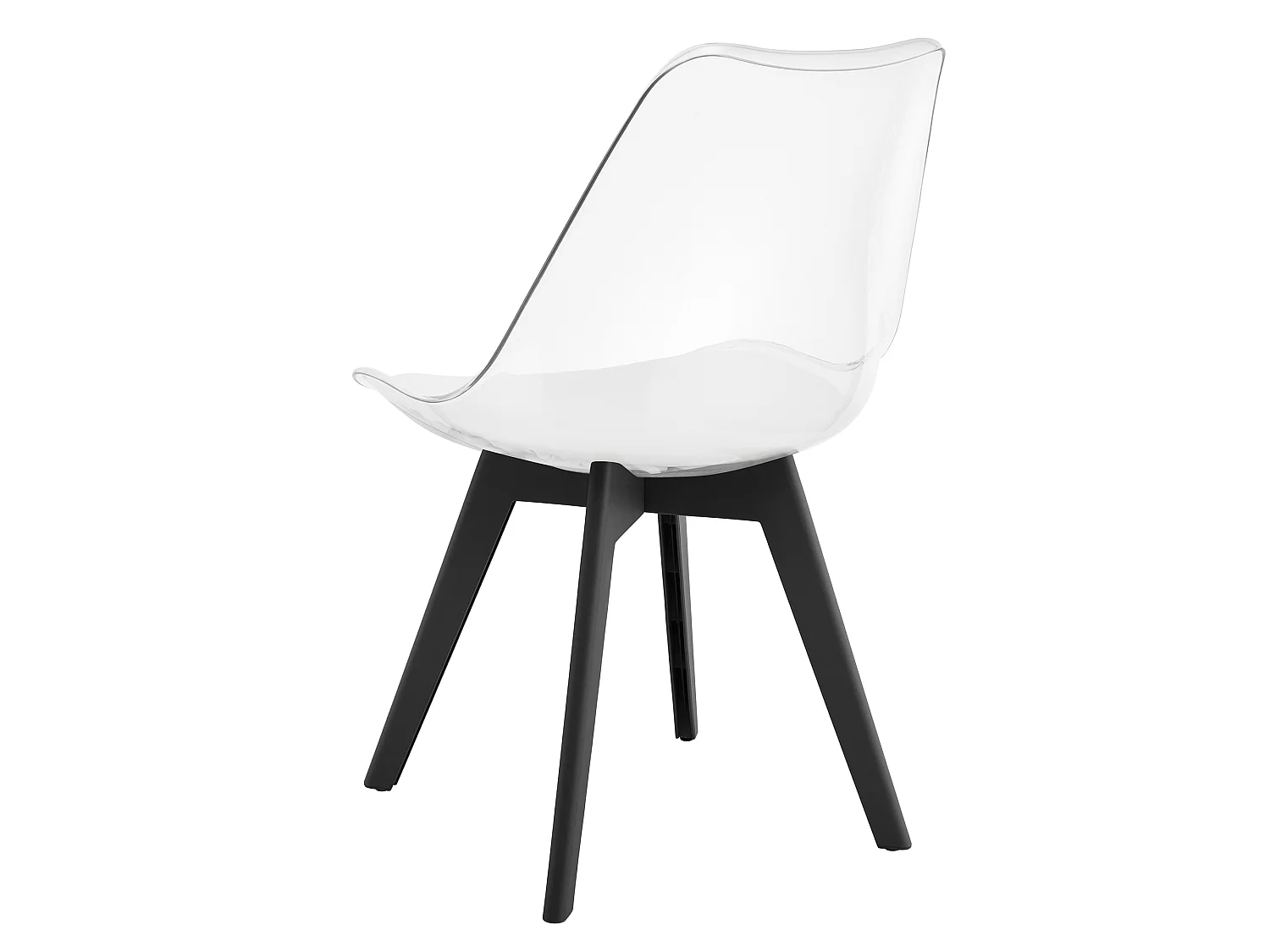 Transparante eetkamerstoel MARK met zwarte poten 82x49x47 cm