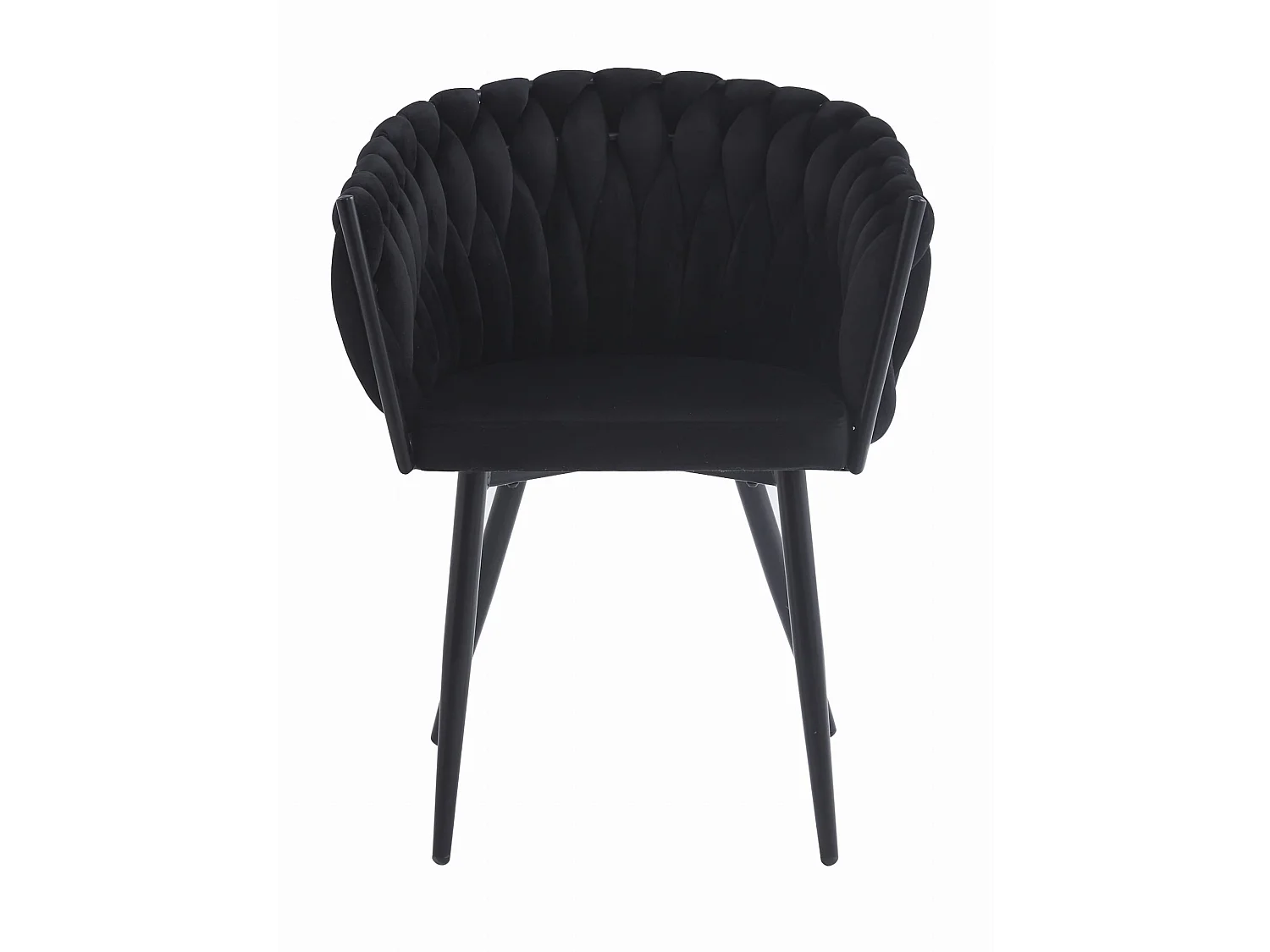 Chaise de salle à manger et cuisine ORION en velours noir 79x61x55 cm