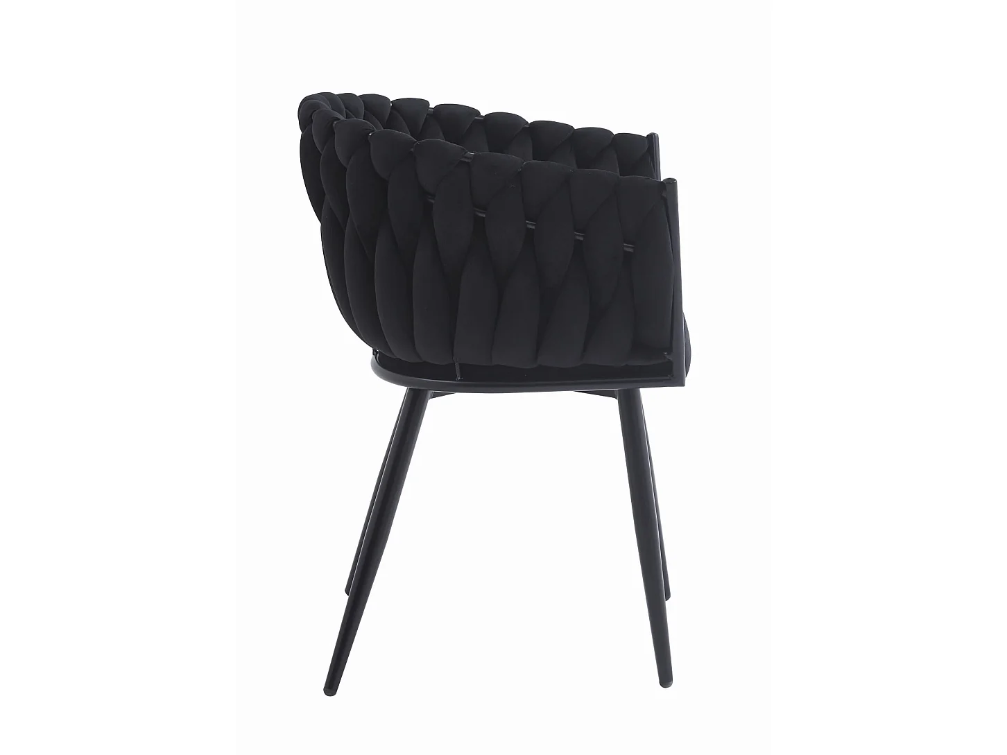 Chaise de salle à manger et cuisine ORION en velours noir 79x61x55 cm