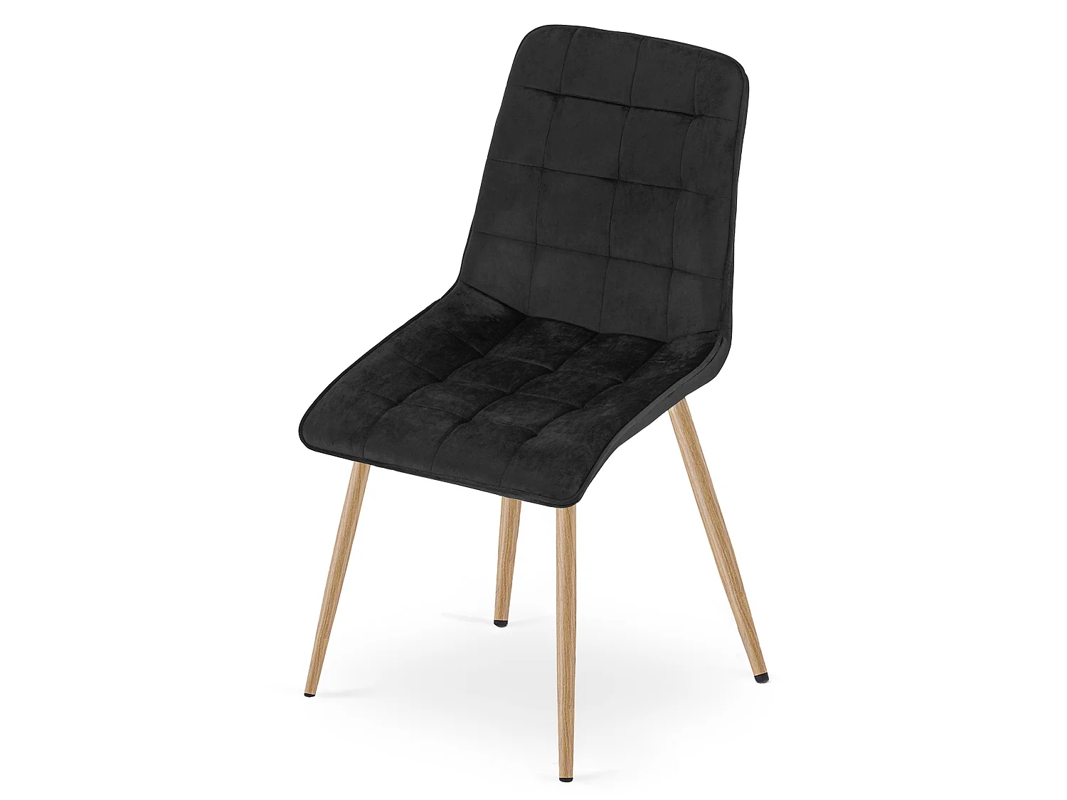 Eetkamerstoel SPLIT fluweel zwart eiken poten 49x60x88 cm