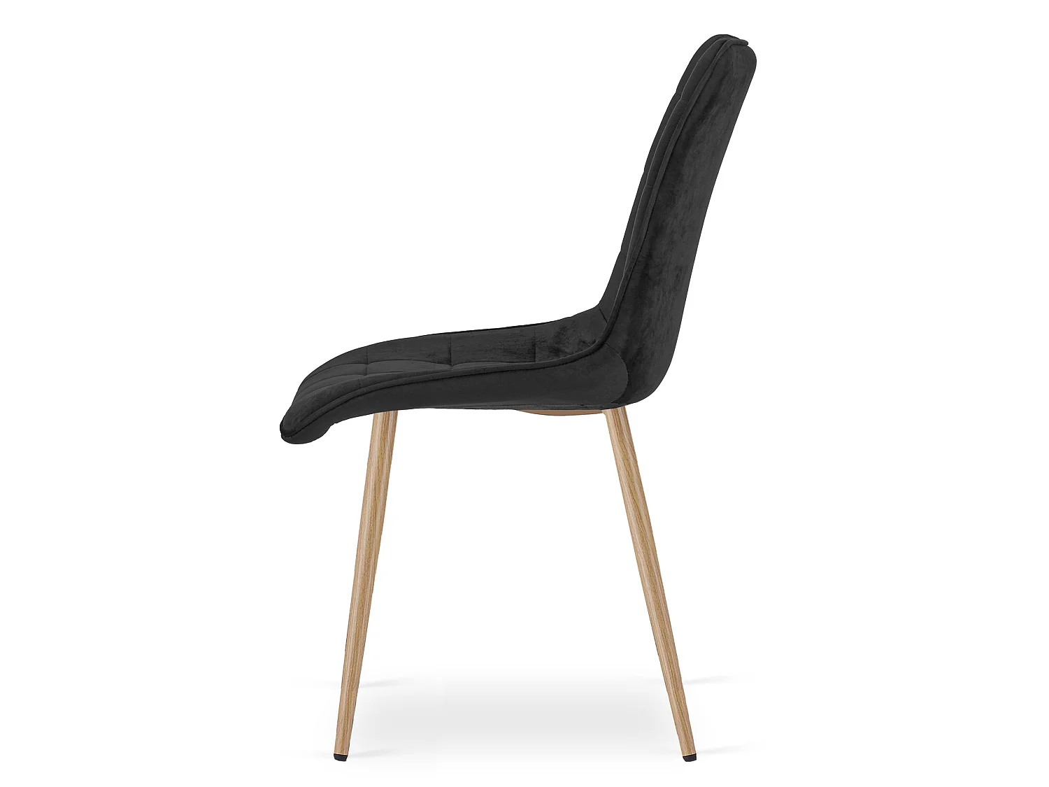 Eetkamerstoel SPLIT fluweel zwart eiken poten 49x60x88 cm