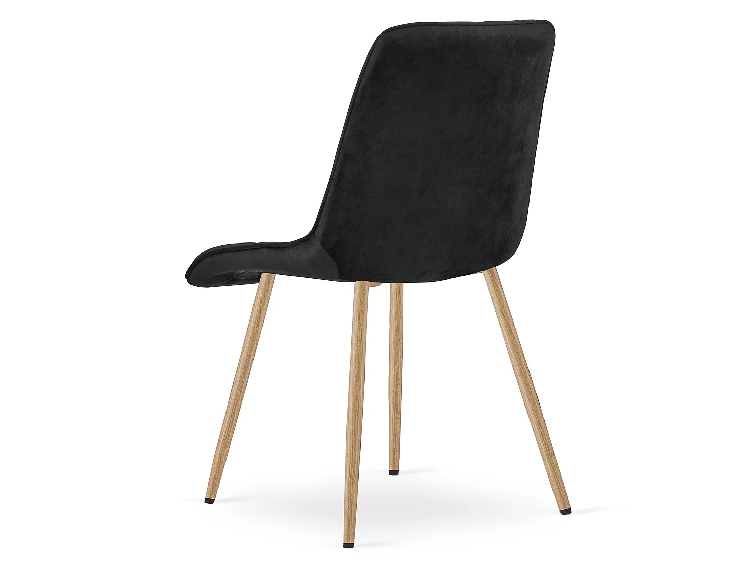 Eetkamerstoel SPLIT fluweel zwart eiken poten 49x60x88 cm