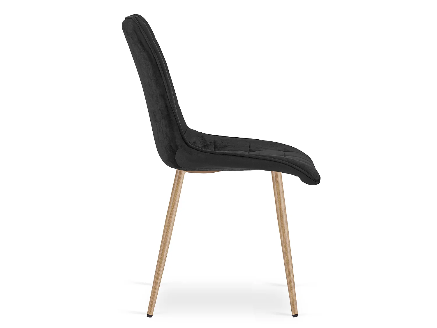 Eetkamerstoel SPLIT fluweel zwart eiken poten 49x60x88 cm