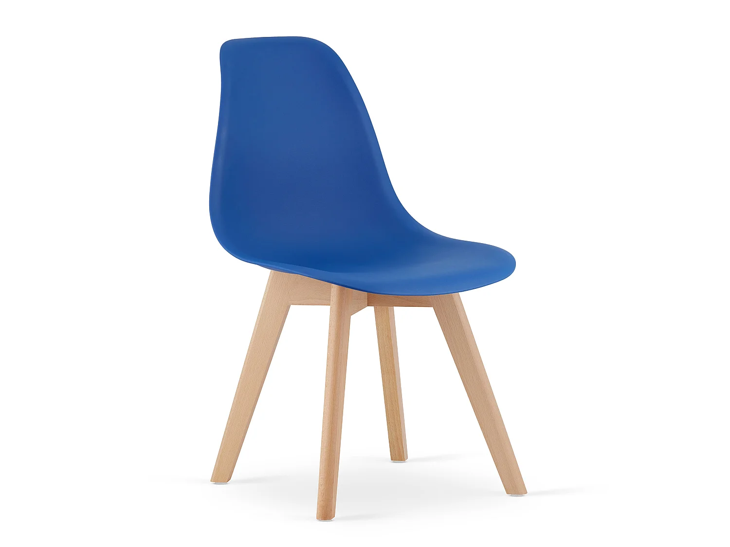 Chaise de salle à manger KITO ergonomique polypropylène bleu pieds hêtre naturel x 2 80x46x54,5 cm