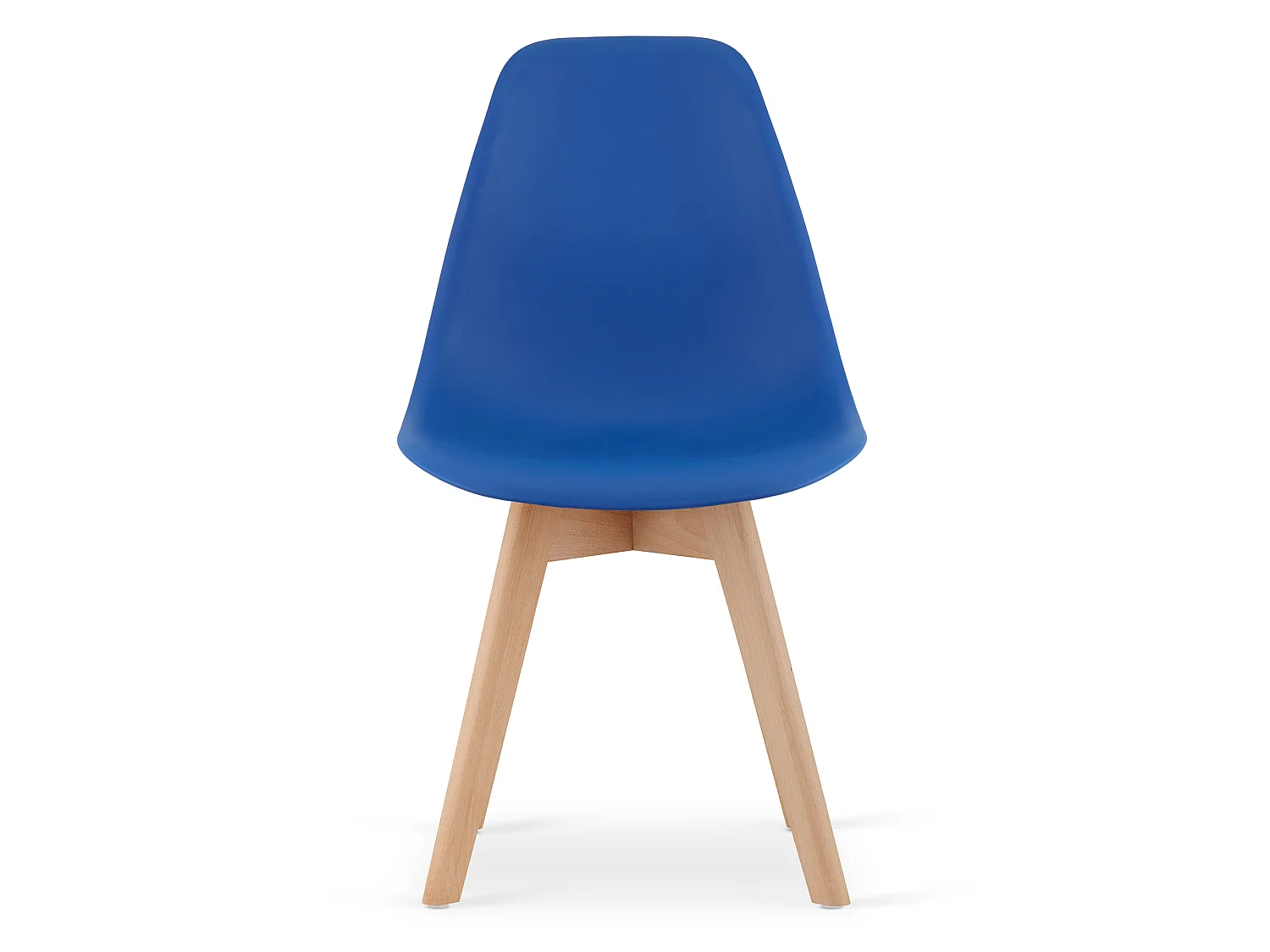 Chaise de salle à manger KITO ergonomique polypropylène bleu pieds hêtre naturel x 2 80x46x54,5 cm