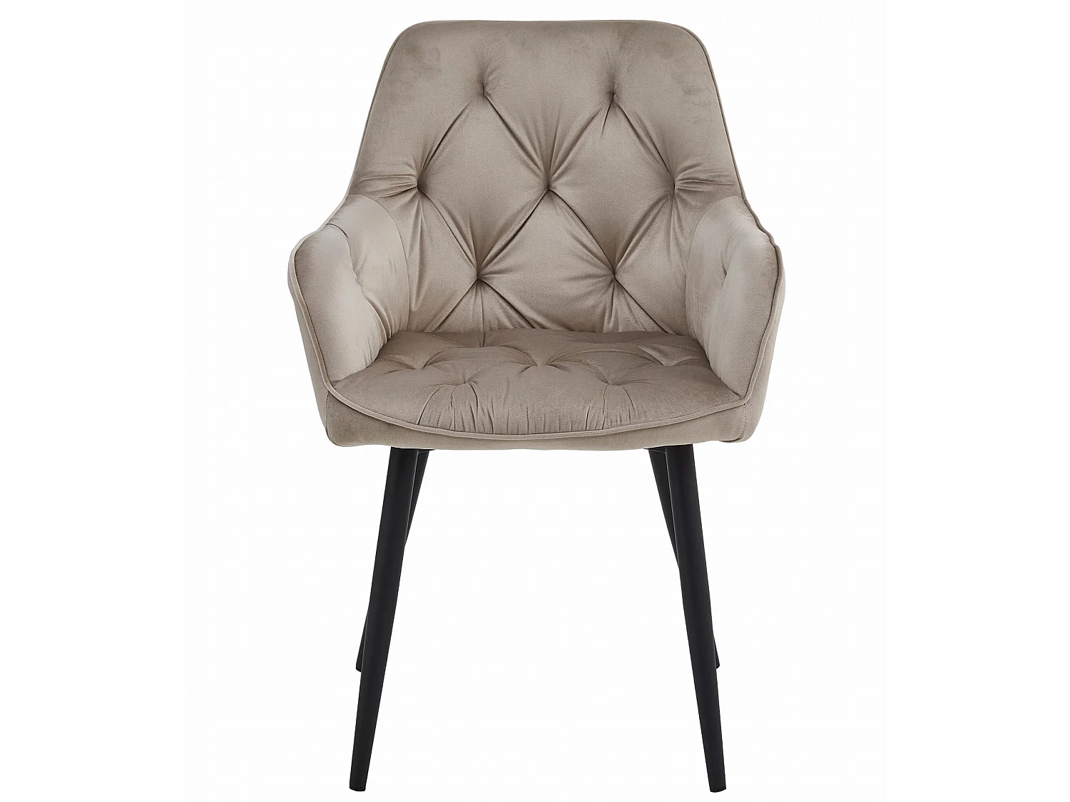 Esszimmerstuhl JORK Samt dunkelbeige schwarze Beine 56x62x83,5 cm