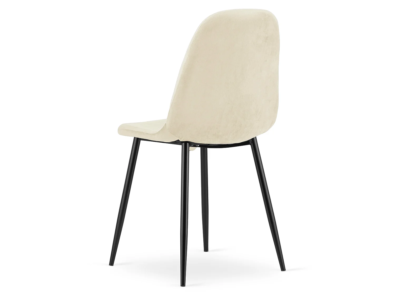 Eetkamerstoel PADVA fluweel beige licht zwart 44,5x53x87 cm