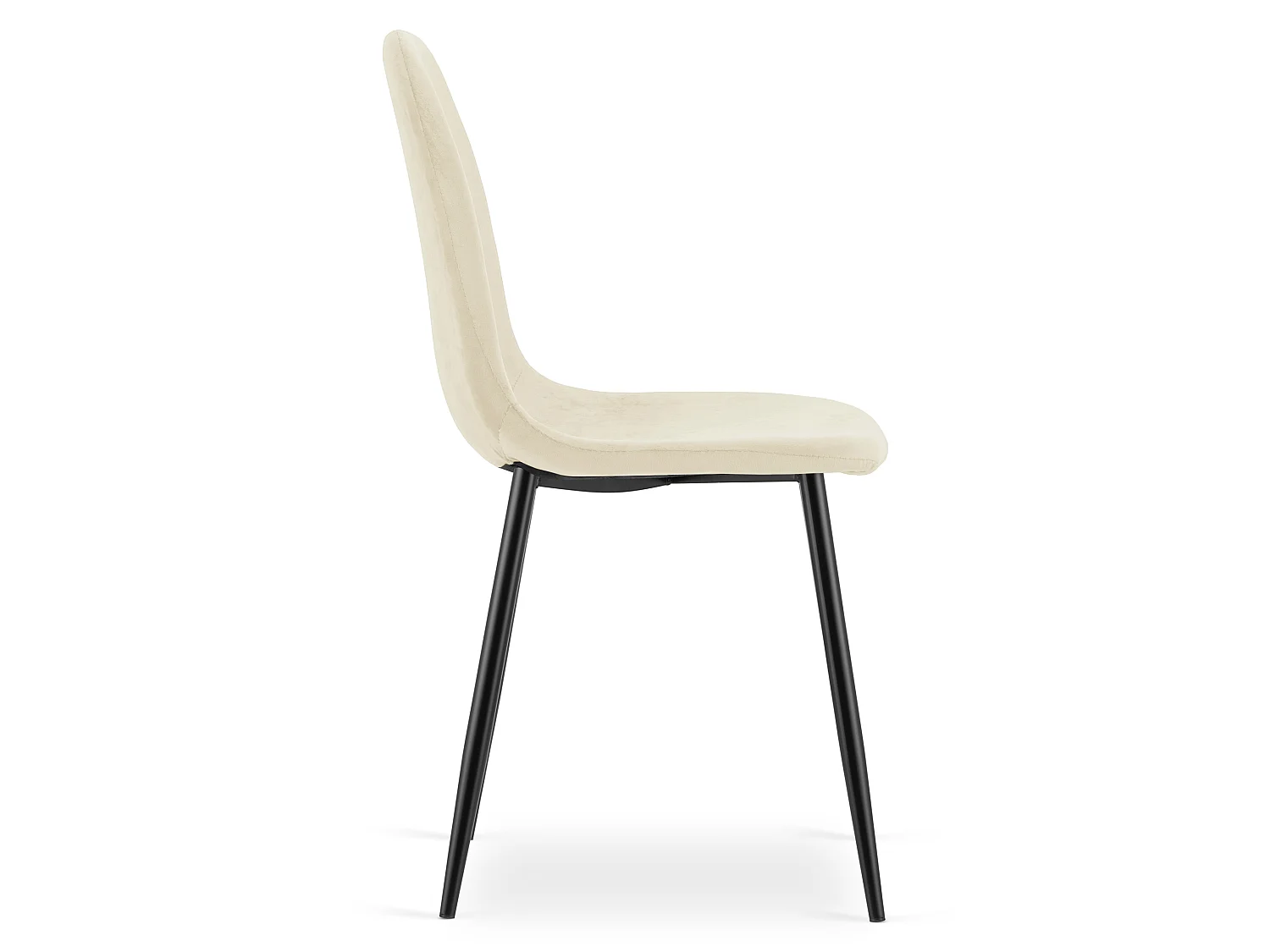 Eetkamerstoel PADVA fluweel beige licht zwart 44,5x53x87 cm