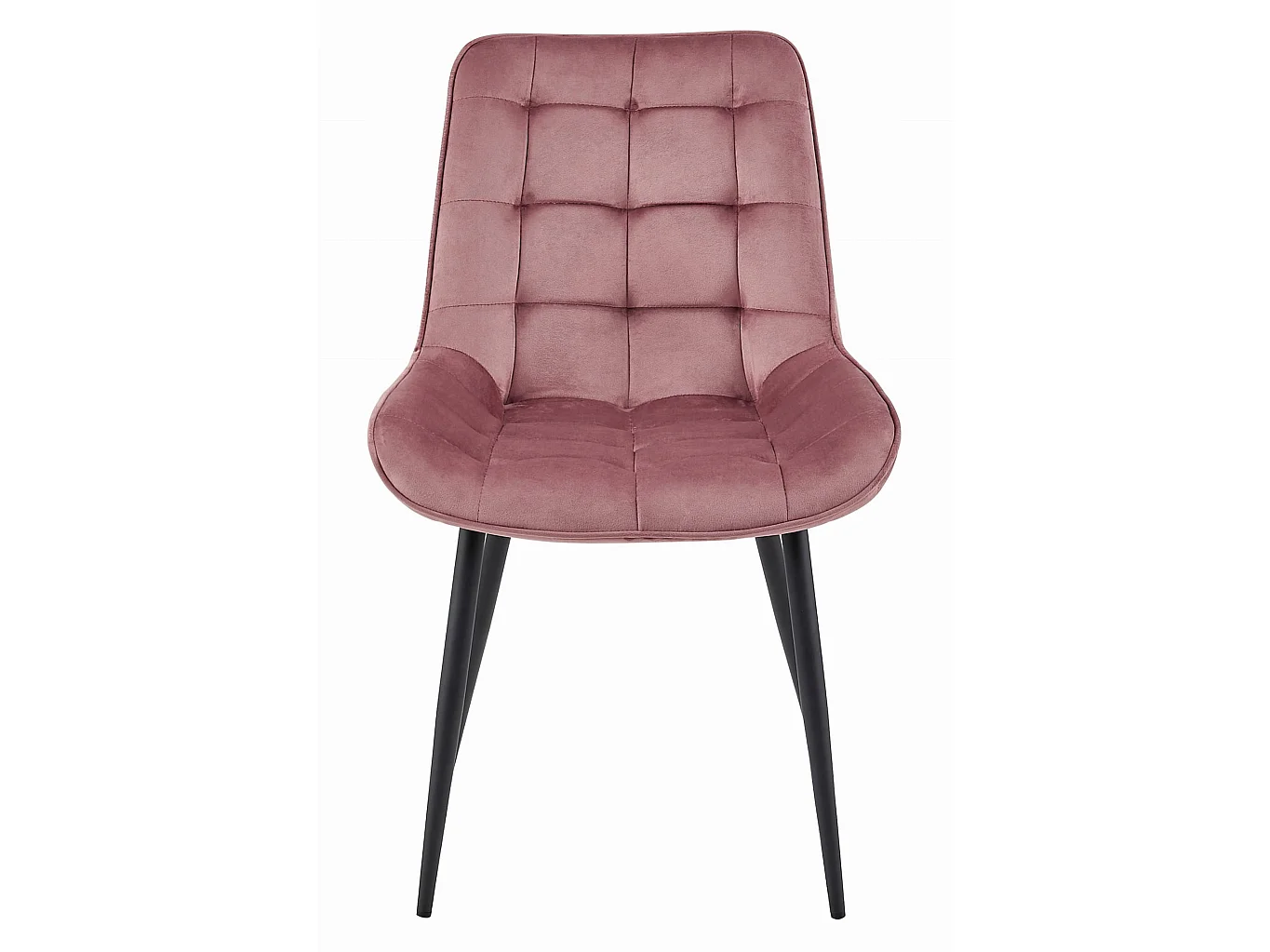 Chaise de salle à manger et cuisine BERA en velours rose foncé, pieds noirs, 88 cm