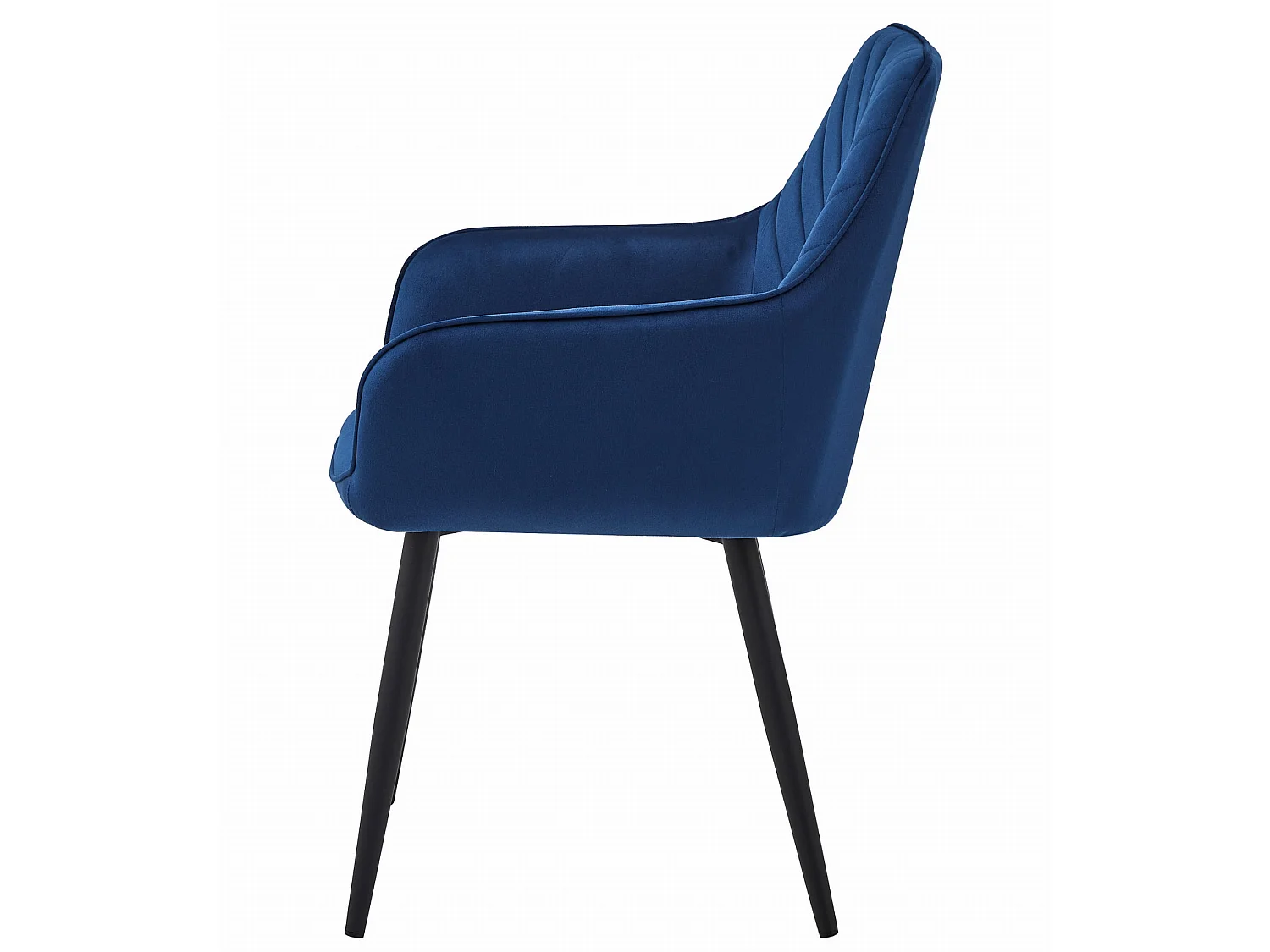 Chaise de salle à manger et cuisine en velours bleu marine, pieds noirs 54x61x83,5 cm