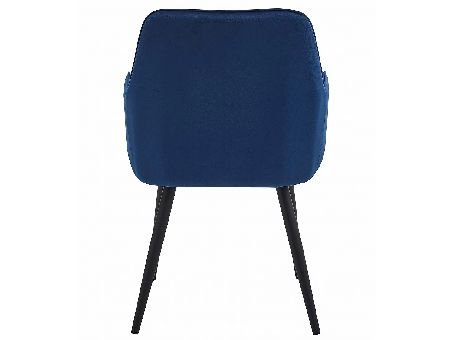 Chaise de salle à manger et cuisine en velours bleu marine, pieds noirs 54x61x83,5 cm