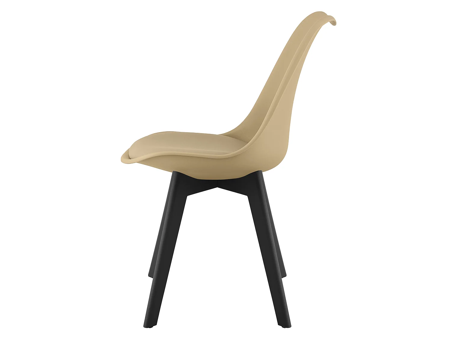 Eetkamerstoel MARK ergonomisch polypropyleen donkerbeige 82x49 cm