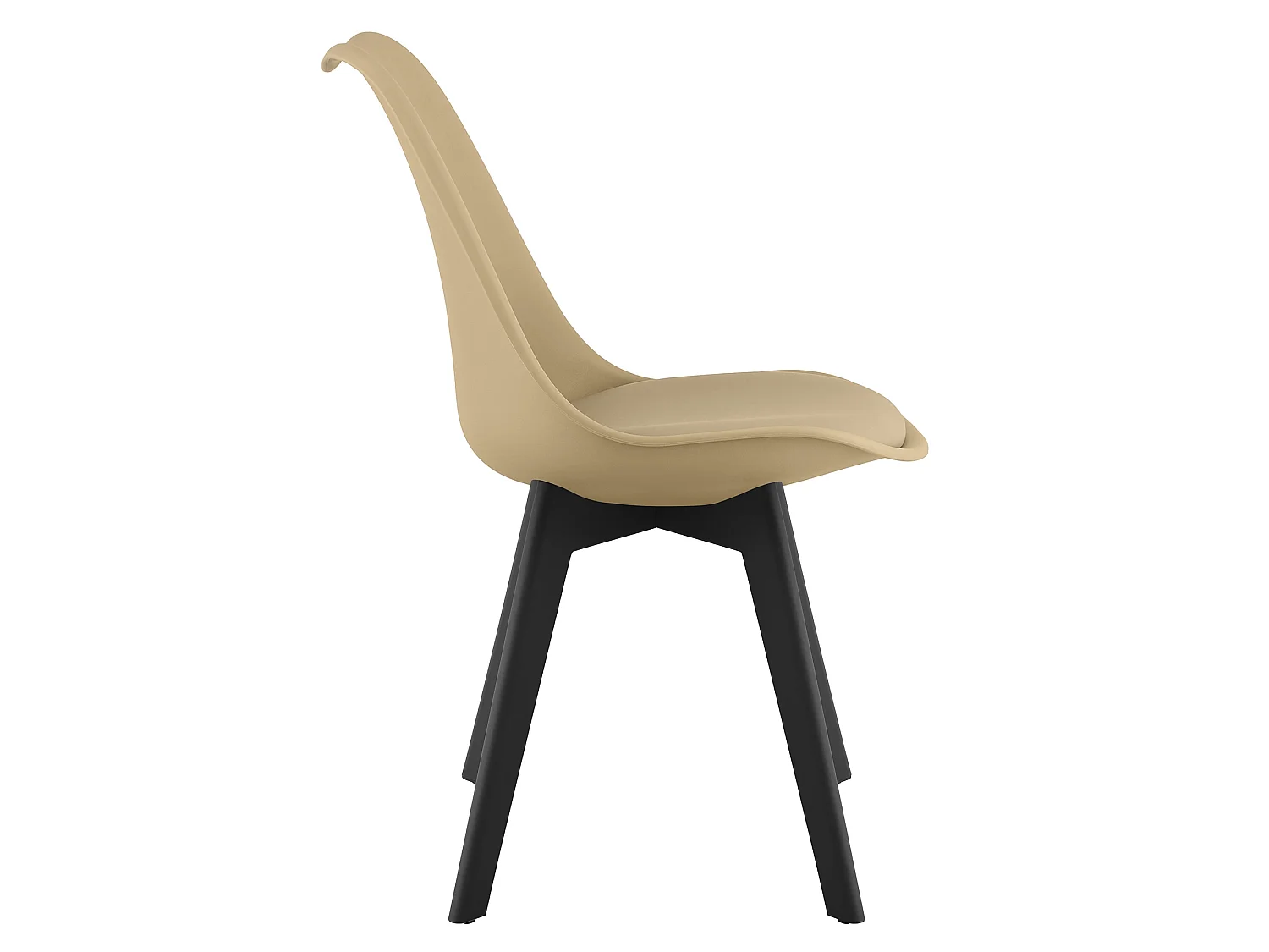 Eetkamerstoel MARK ergonomisch polypropyleen donkerbeige 82x49 cm