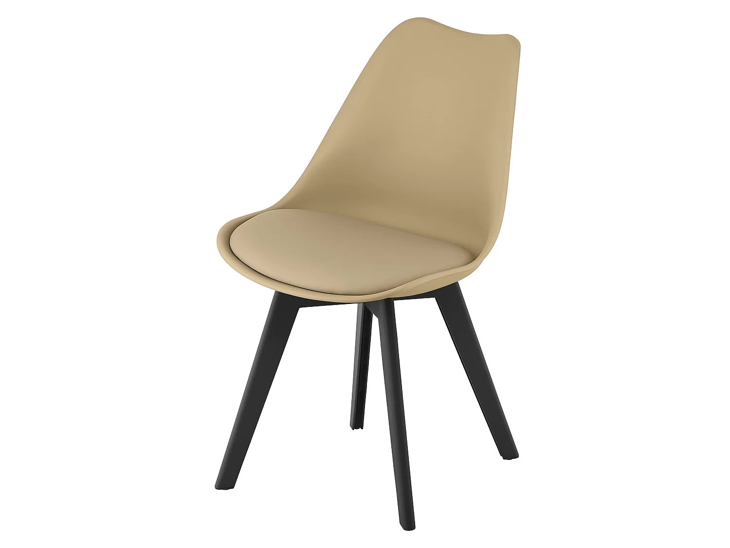 Eetkamerstoel MARK ergonomisch polypropyleen donkerbeige 82x49 cm
