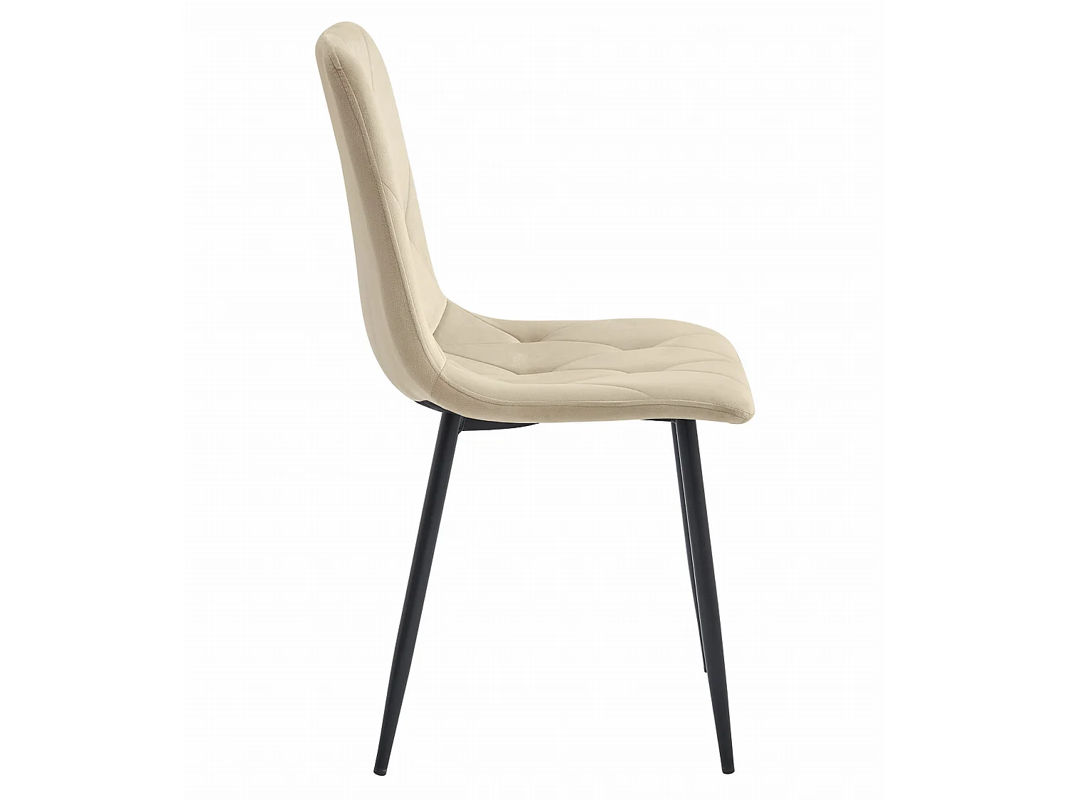 Eetkamerstoel LIBRA fluweel lichtbeige zwart 88,5 cm