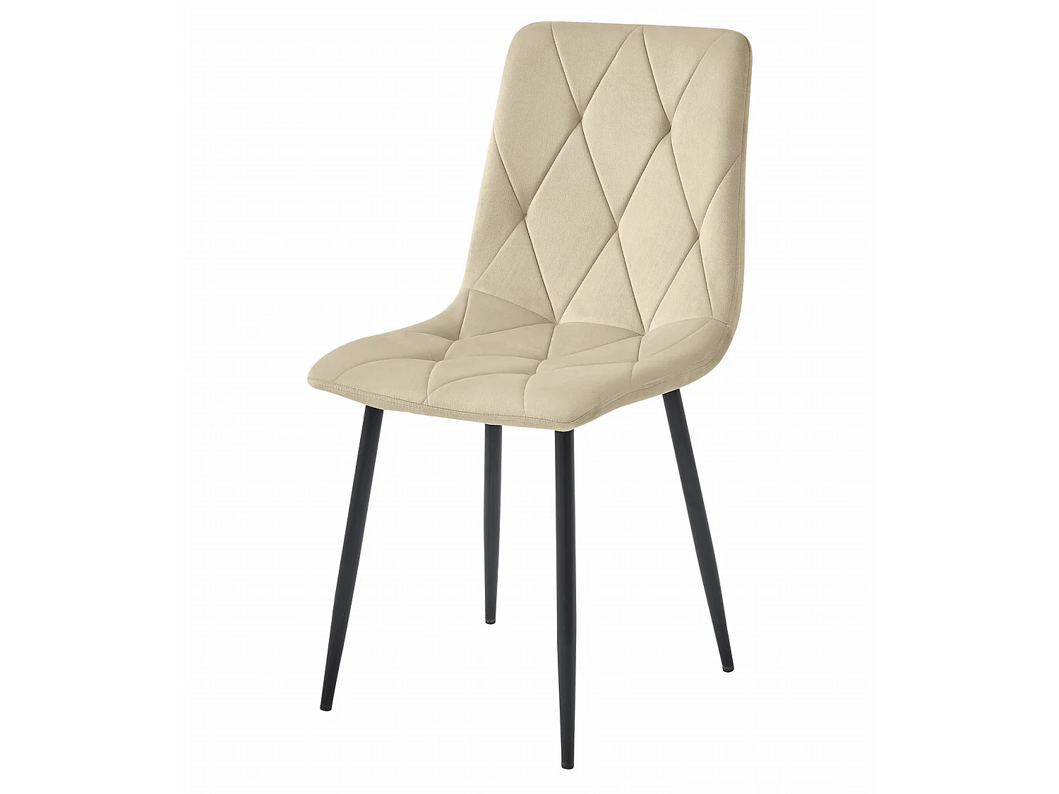 Eetkamerstoel LIBRA fluweel lichtbeige zwart 88,5 cm