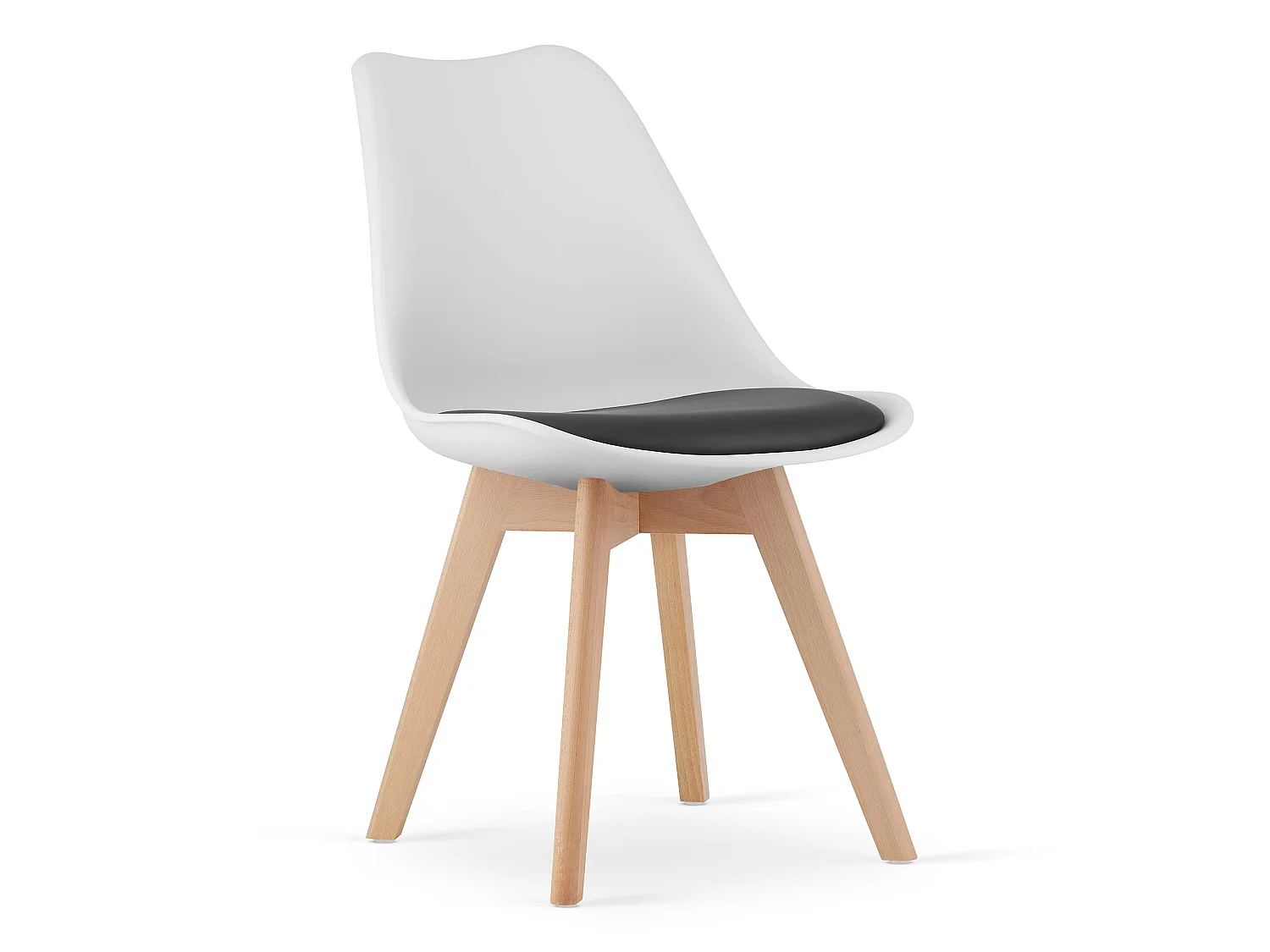 Eetkamerstoel MARK ergonomisch polypropyleen wit-zwart 82x49x47 cm
