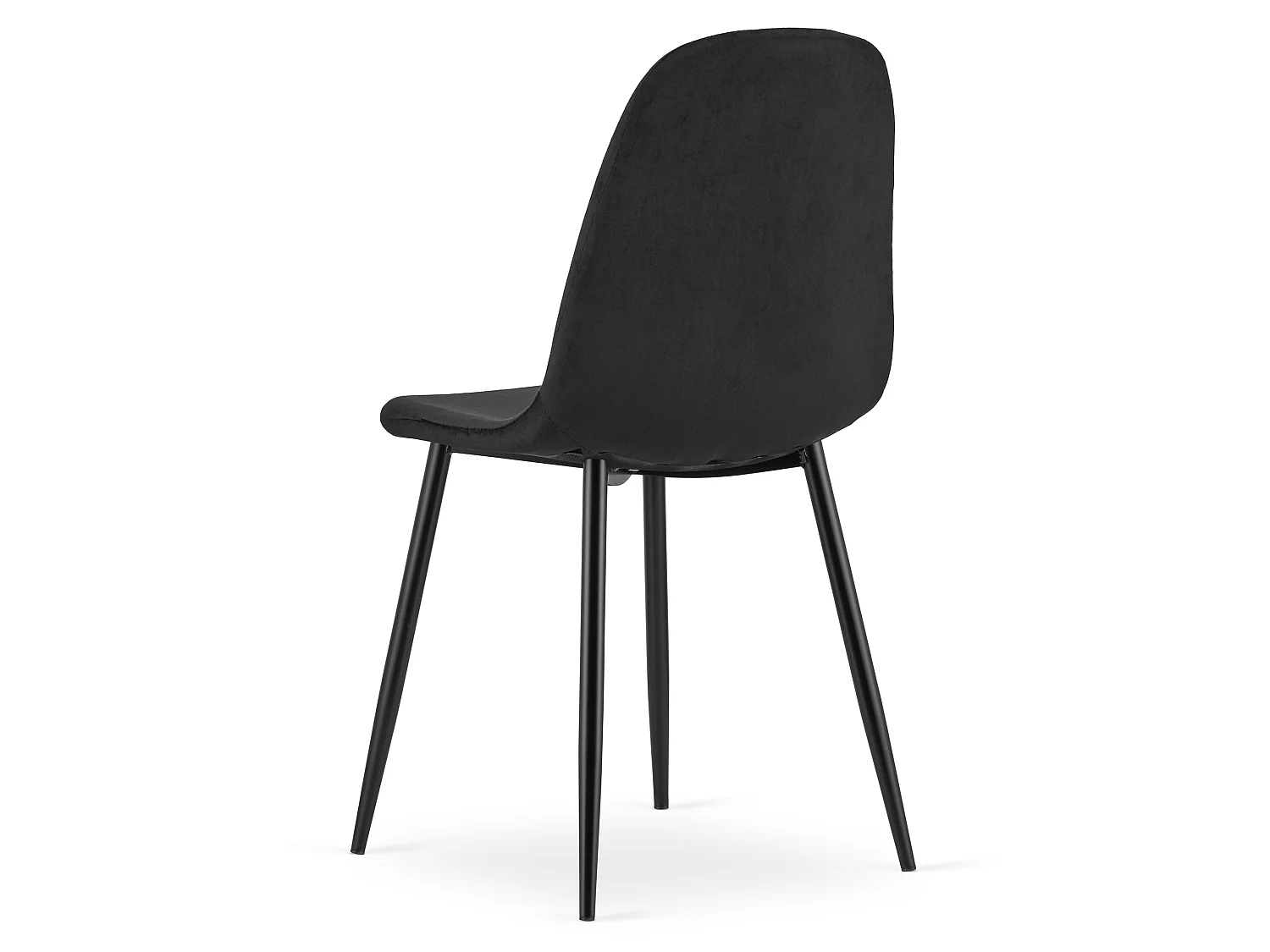 Eetkamerstoel PADVA fluweel zwart metalen poten 87x44,5x53 cm