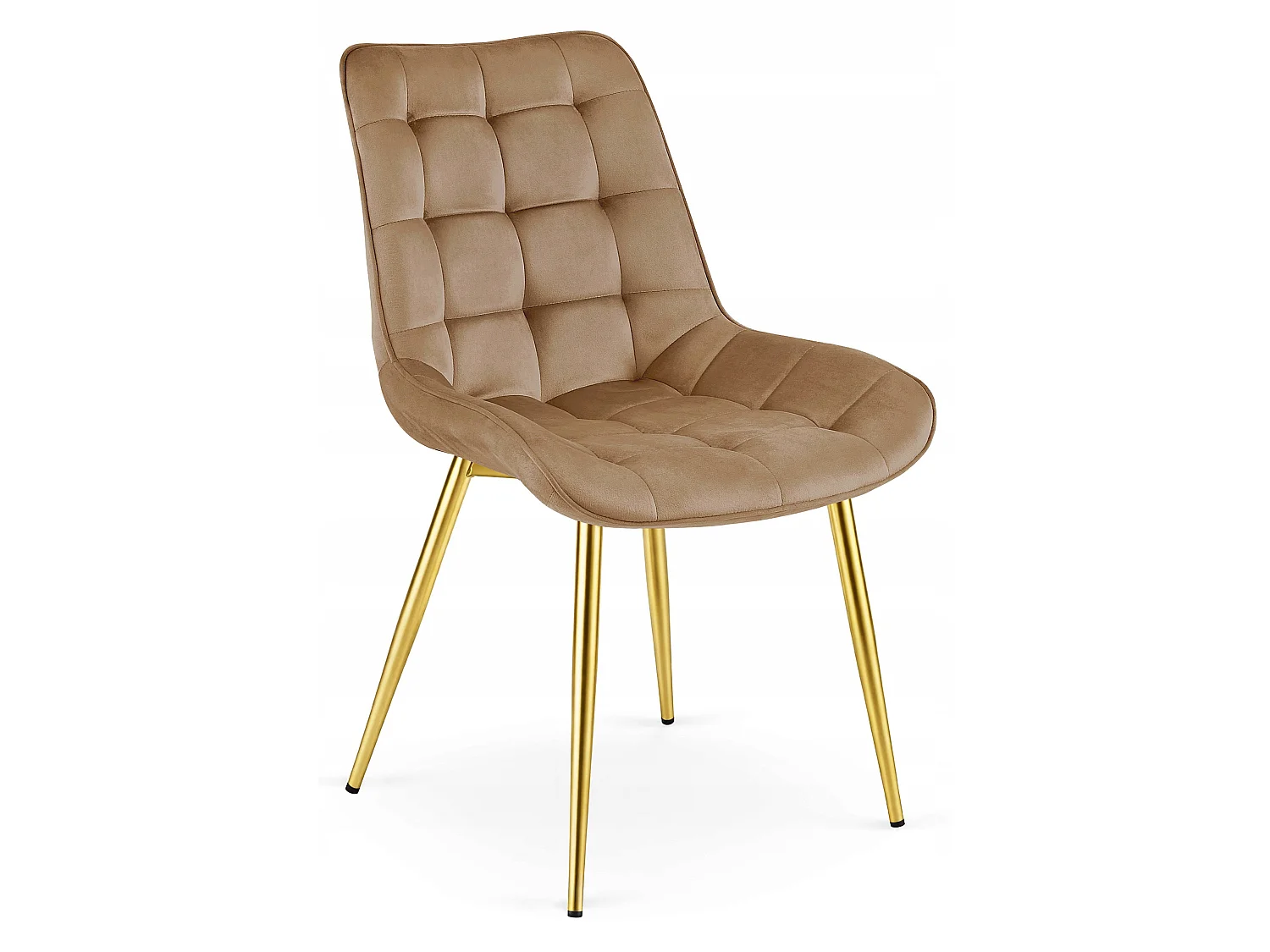 Chaise de salle à manger et cuisine BERA en velours marron, pieds dorés x4 88x54x60 cm