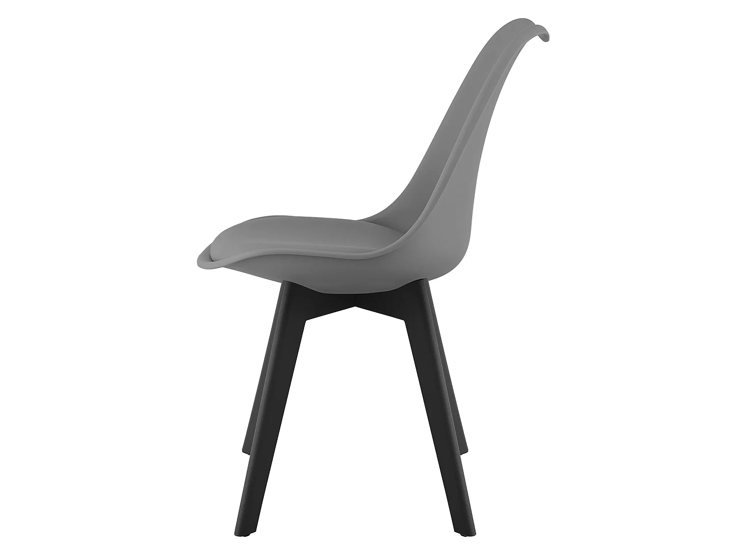 Chaise de salle à manger et cuisine MARK graphite pieds noirs x 4 82x49x47 cm
