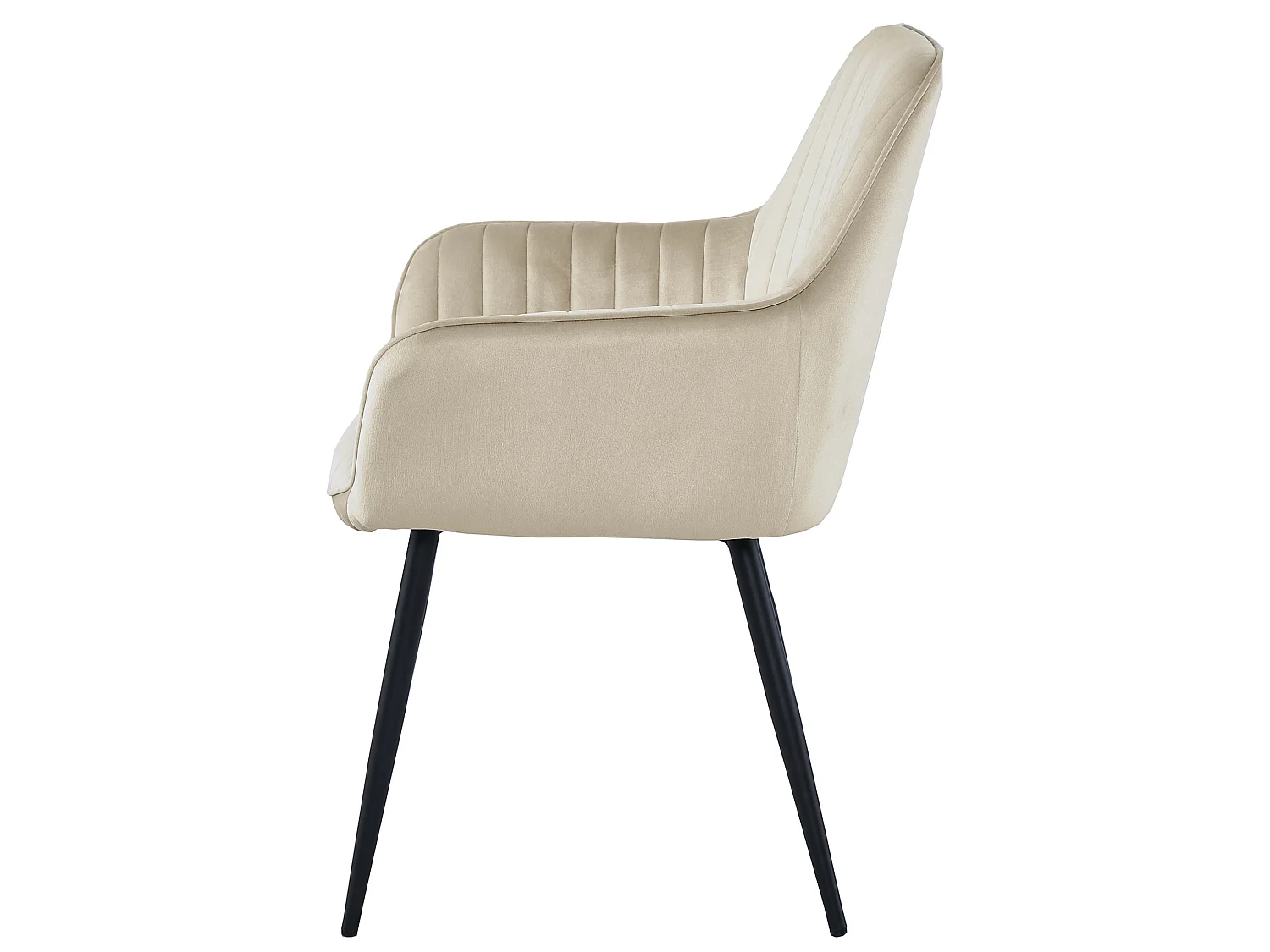 Chaise de salle à manger et cuisine SOLDEN en velours beige, pieds noirs 83,5 cm