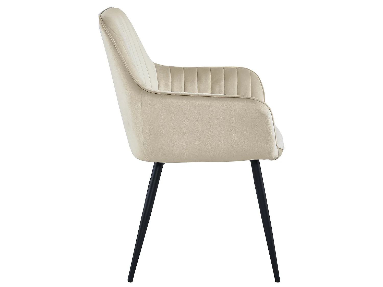 Chaise de salle à manger et cuisine SOLDEN en velours beige, pieds noirs 83,5 cm