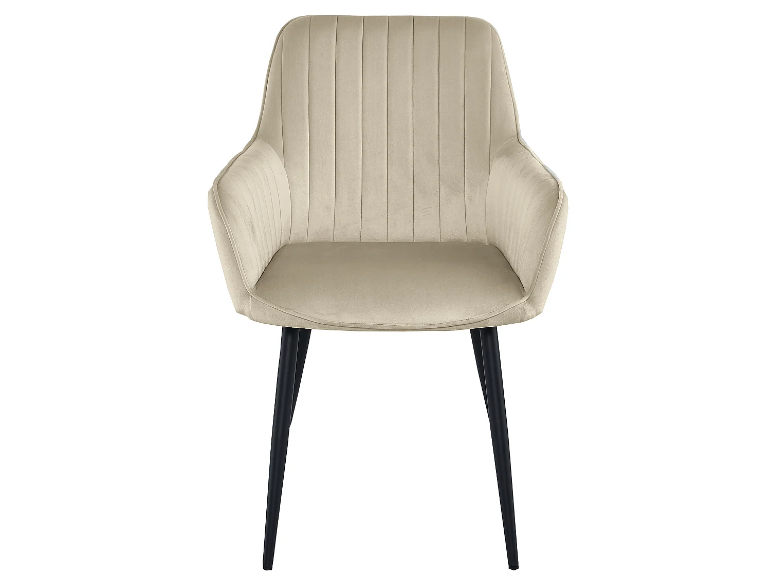 Chaise de salle à manger et cuisine SOLDEN en velours beige, pieds noirs 83,5 cm