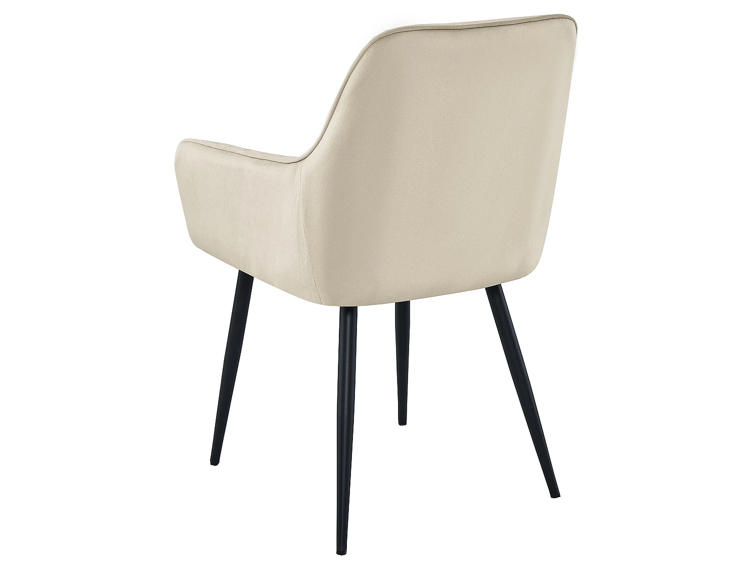 Chaise de salle à manger et cuisine SOLDEN en velours beige, pieds noirs 83,5 cm
