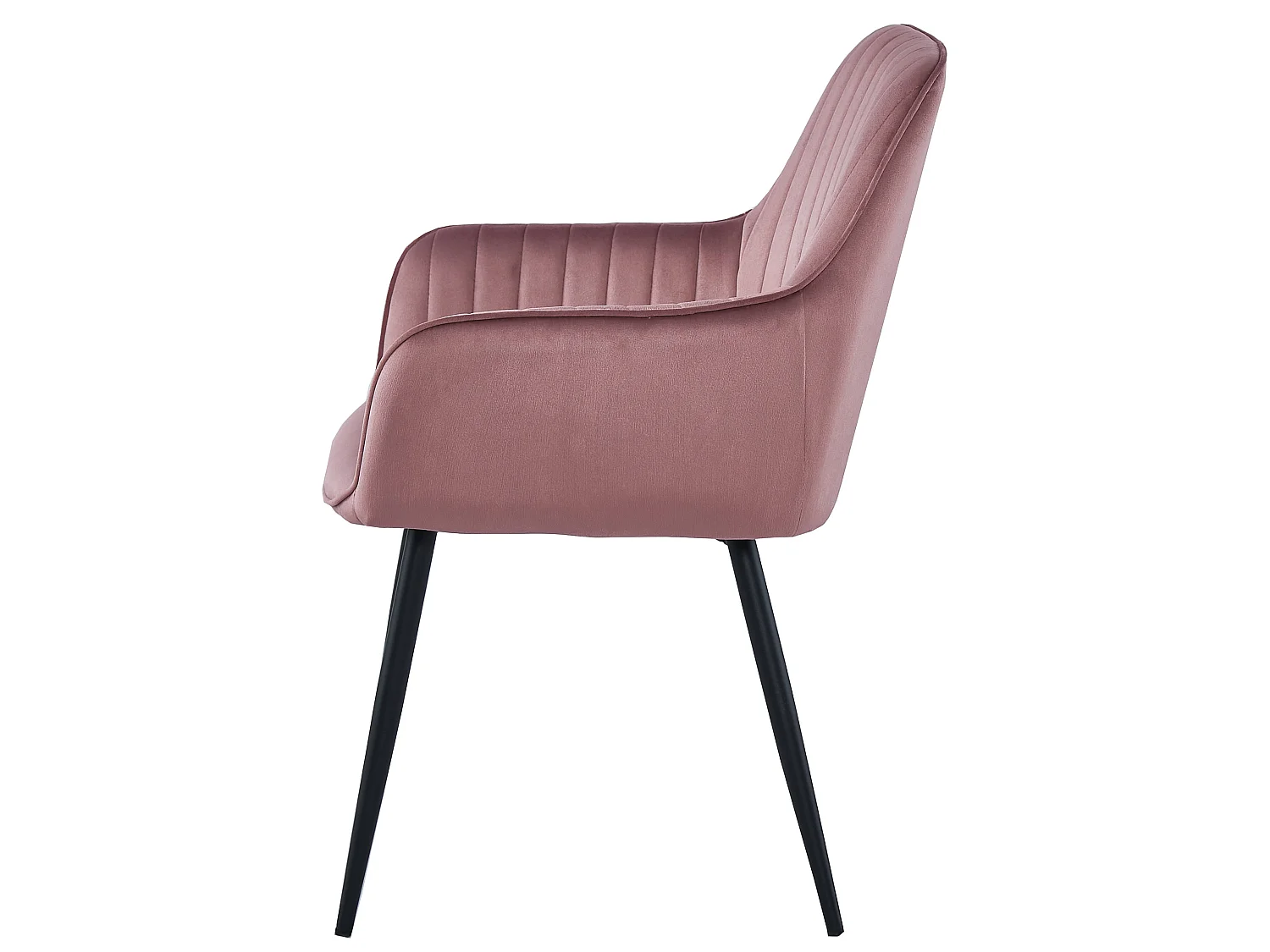 Chaise de salle à manger et cuisine SOLDEN en velours rose, pieds noirs, lot de 2