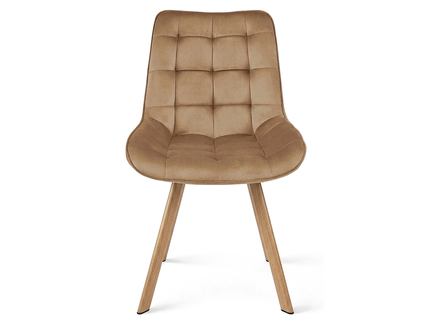Chaise de salle à manger SORIA en velours brun, pieds chêne x 4 86x53x59 cm