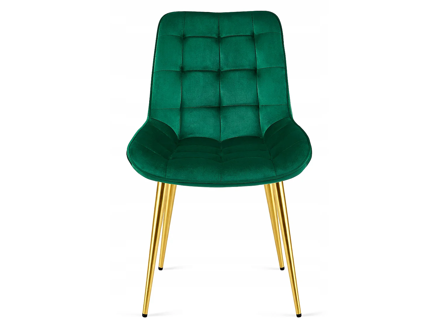 Chaise de salle à manger et cuisine BERA en velours vert, pieds dorés 54x60x88 cm
