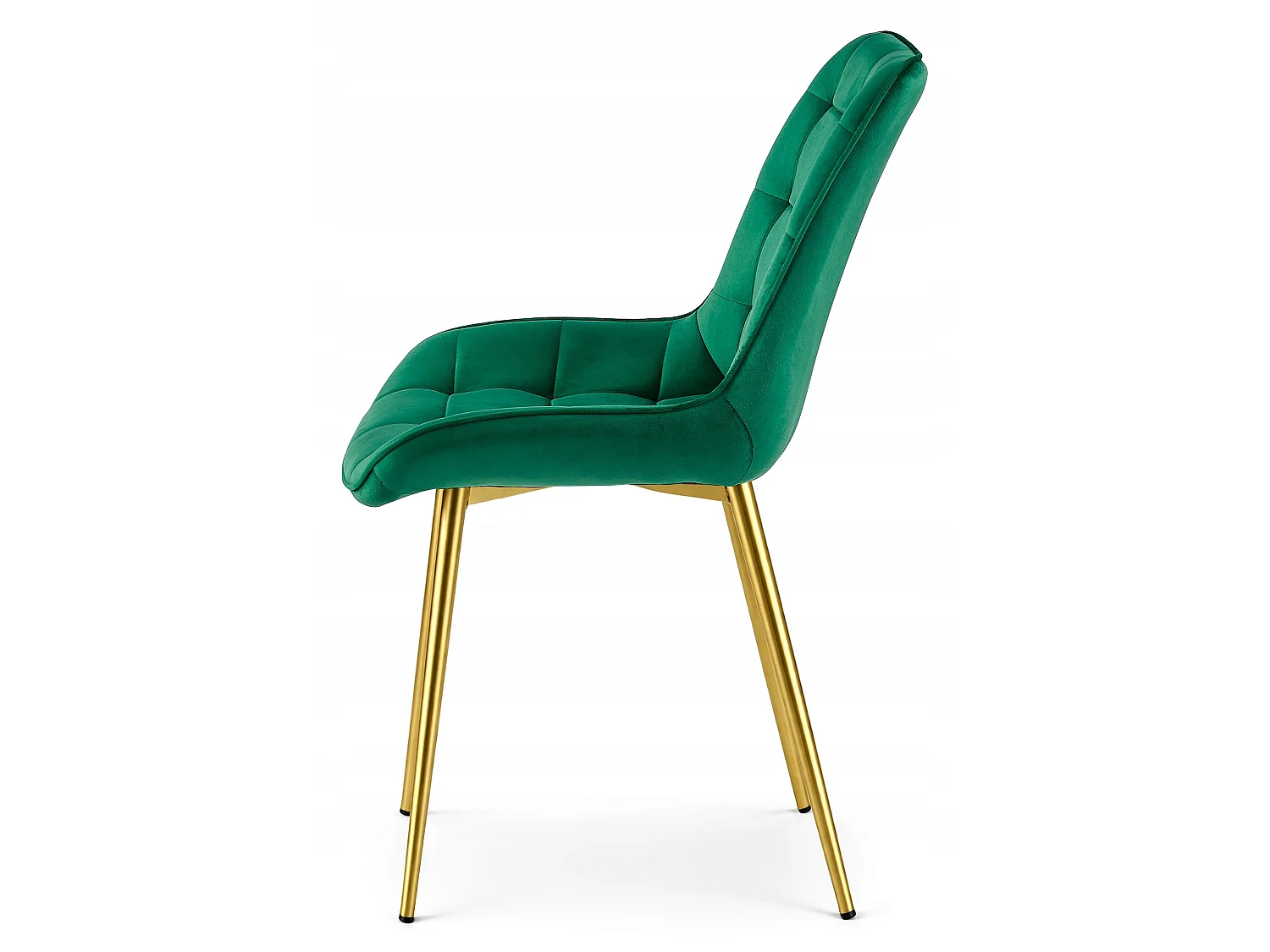 Chaise de salle à manger et cuisine BERA en velours vert, pieds dorés 54x60x88 cm