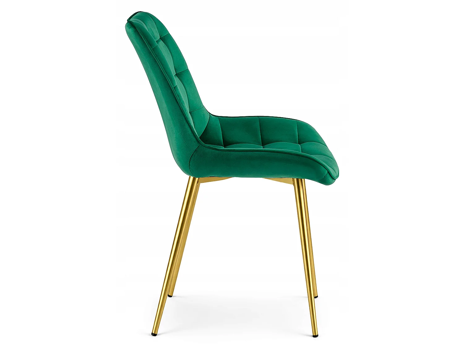 Chaise de salle à manger et cuisine BERA en velours vert, pieds dorés 54x60x88 cm