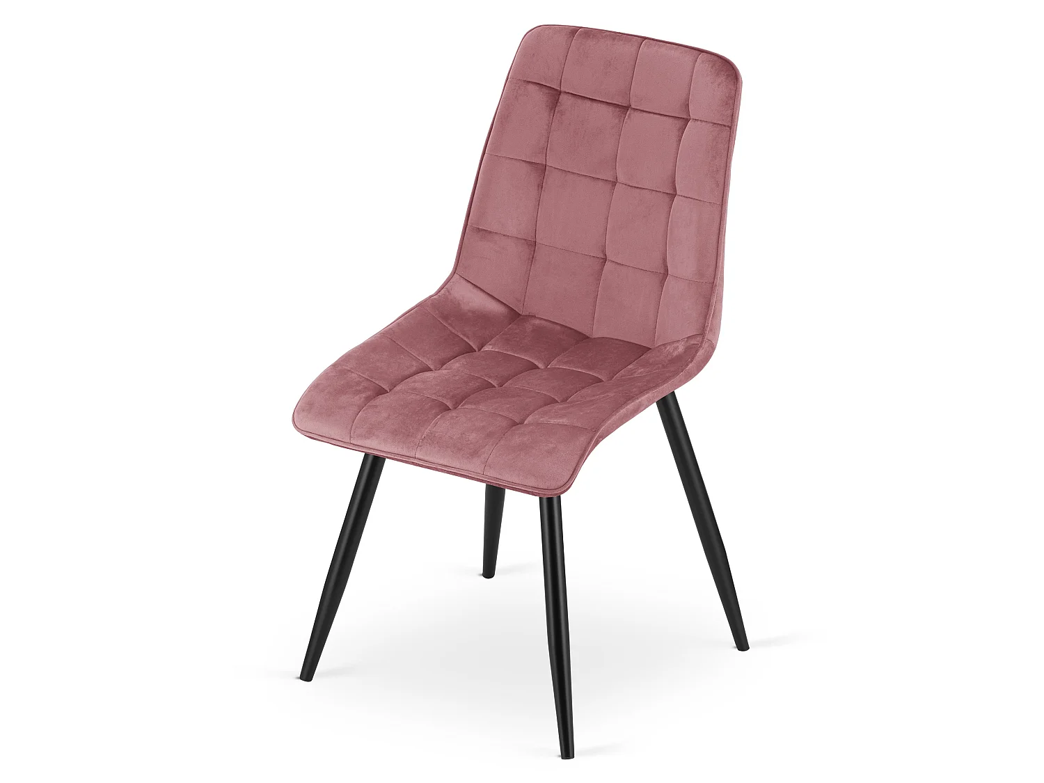 Chaise de salle à manger et cuisine design velours rose foncé pieds noirs 88x49x60 cm
