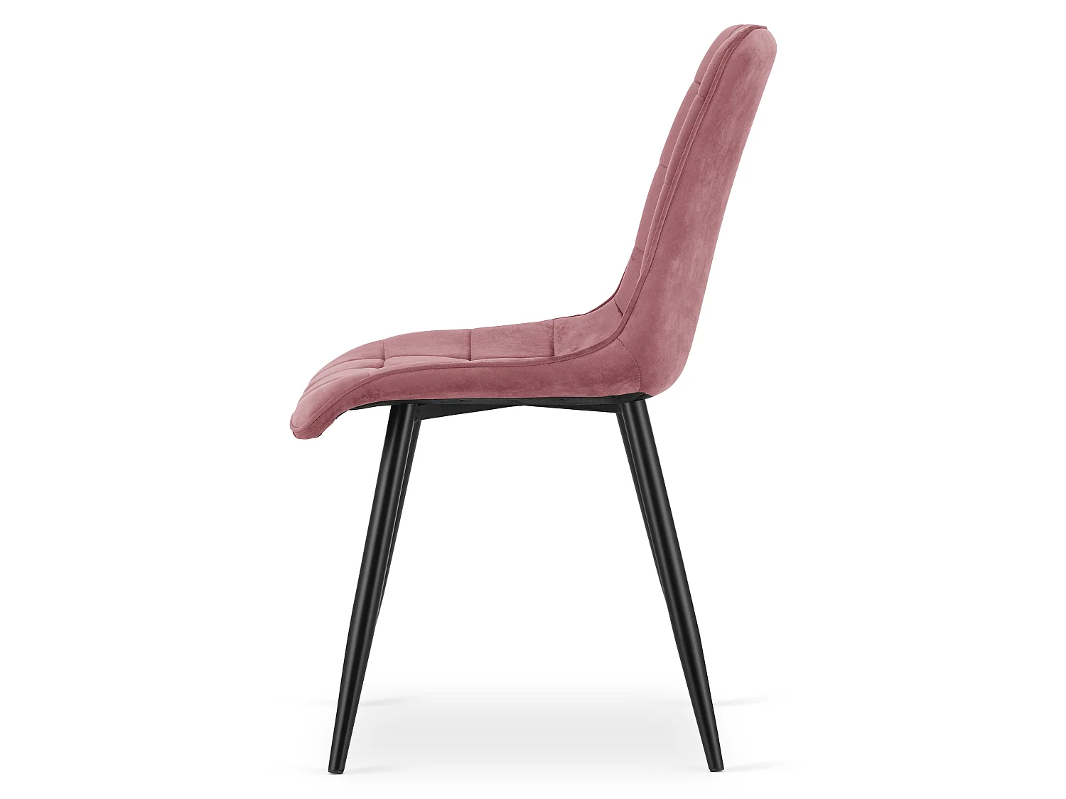 Chaise de salle à manger et cuisine design velours rose foncé pieds noirs 88x49x60 cm