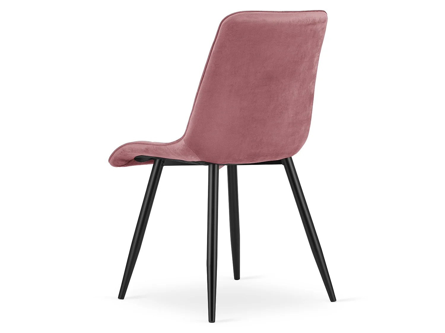 Chaise de salle à manger et cuisine design velours rose foncé pieds noirs 88x49x60 cm