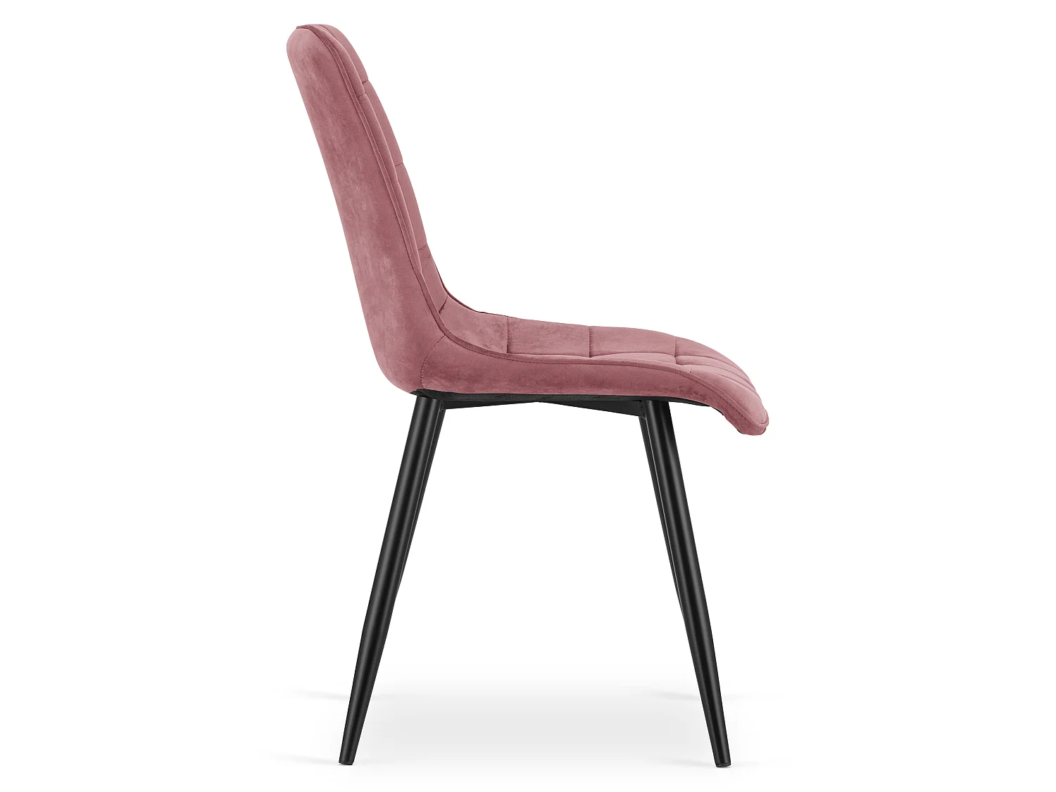 Chaise de salle à manger et cuisine design velours rose foncé pieds noirs 88x49x60 cm