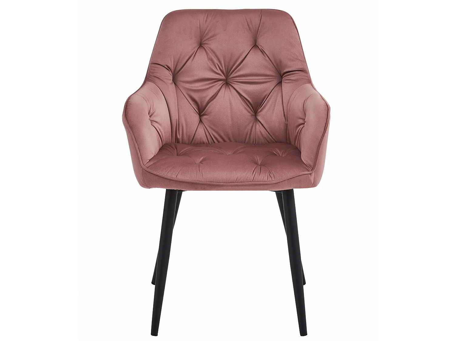 Chaise de salle à manger et cuisine en velours rose, pieds noirs, JORK x 2