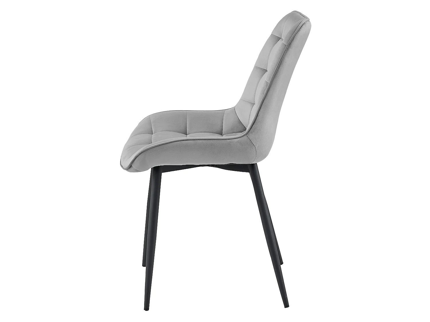 Esszimmerstuhl BERA Samt silbergrau schwarz 88x54x60 cm