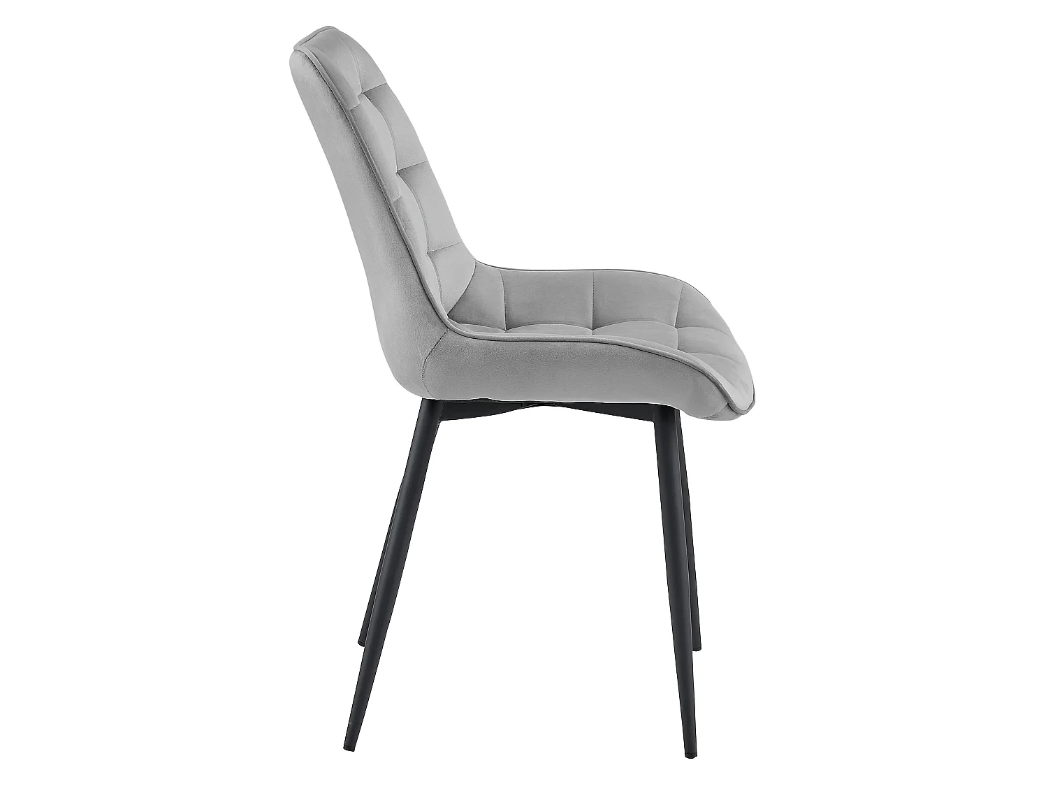 Esszimmerstuhl BERA Samt silbergrau schwarz 88x54x60 cm