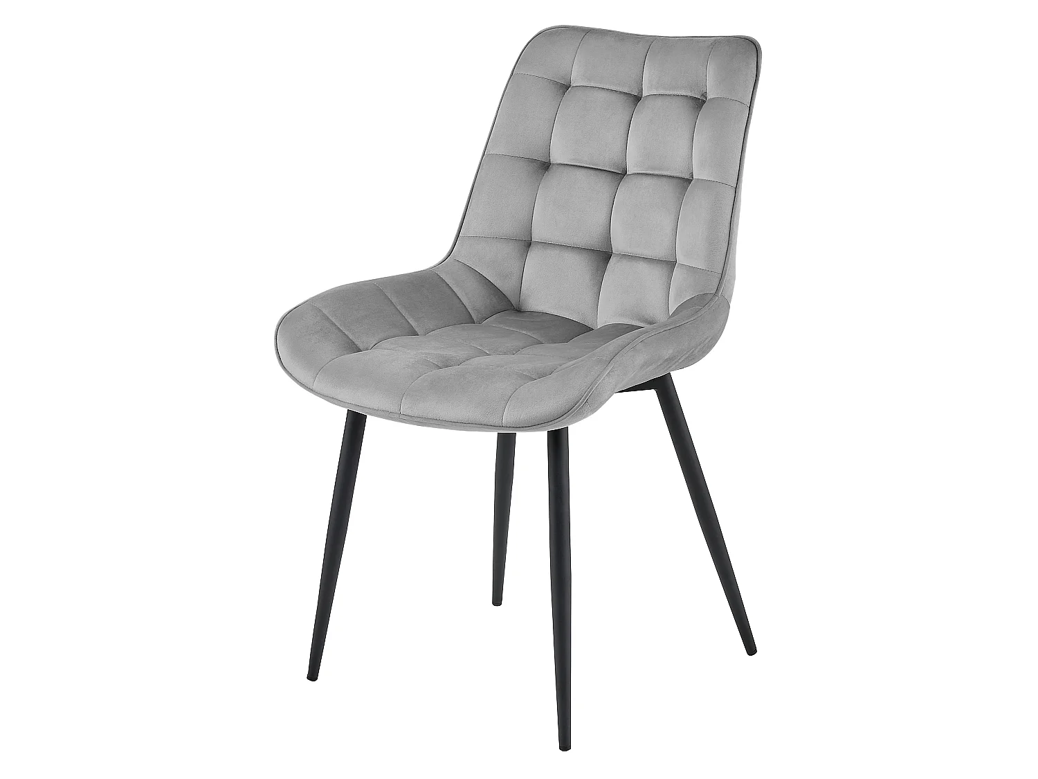 Esszimmerstuhl BERA Samt silbergrau schwarz 88x54x60 cm