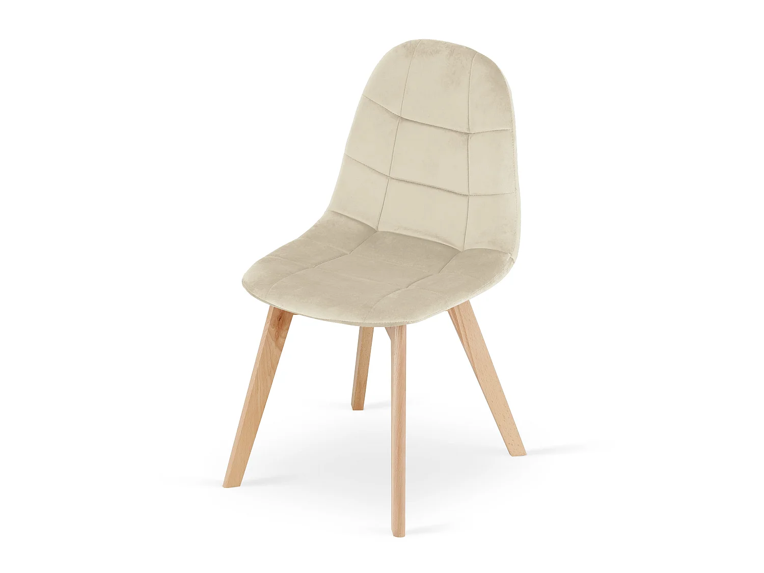 Eetkamerstoel BORA fluweel beige 81,5x44,5x54 cm