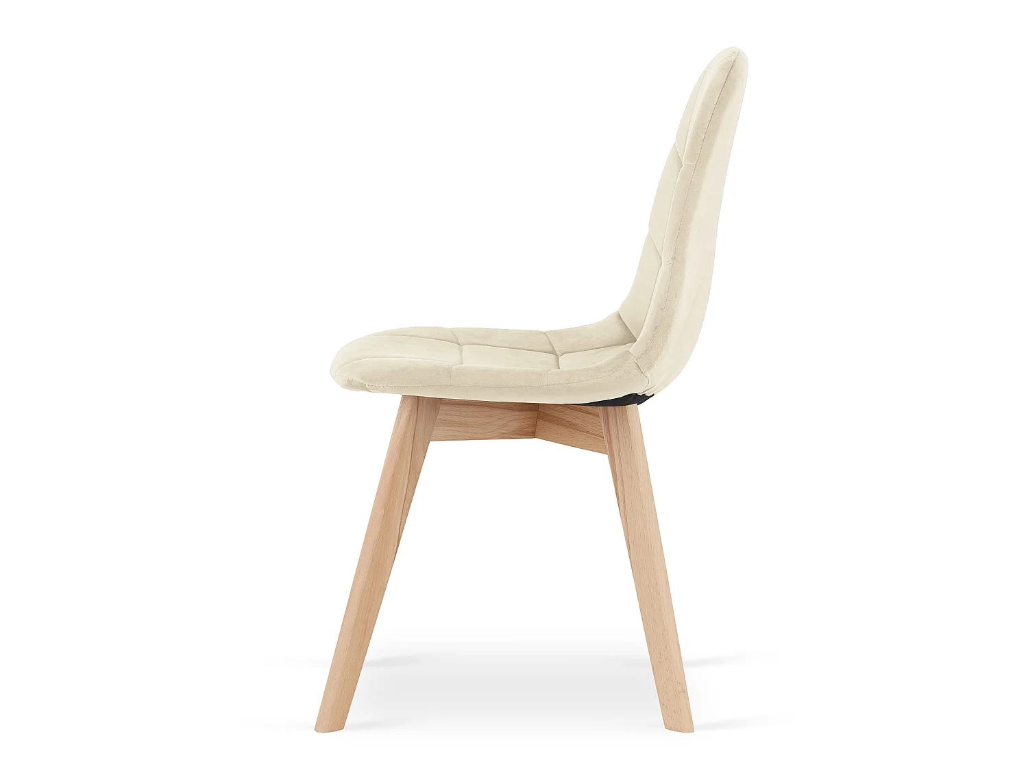 Eetkamerstoel BORA fluweel beige 81,5x44,5x54 cm