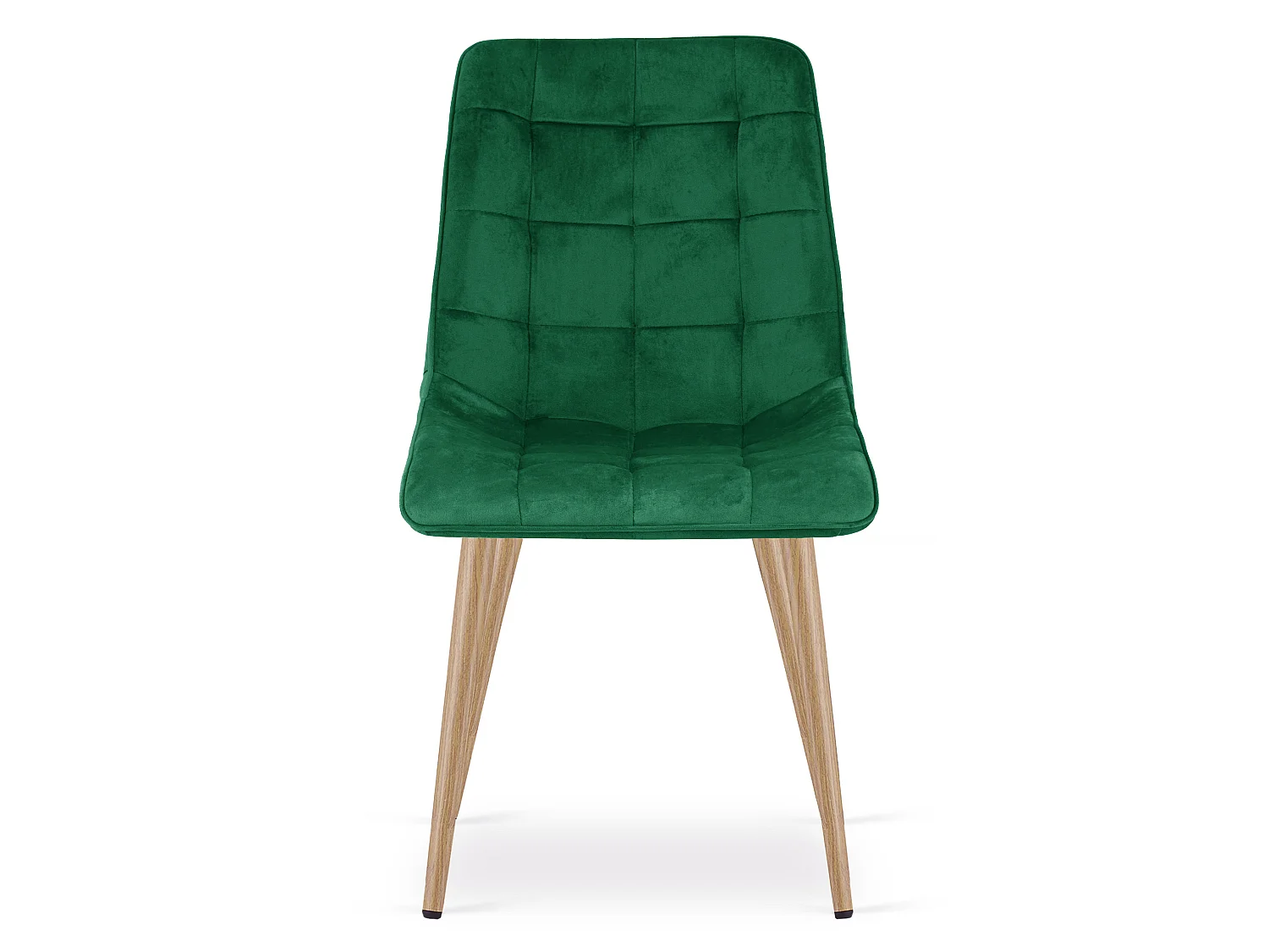 Chaise de salle à manger et cuisine SPLIT en velours vert, pieds chêne 49x60x88 cm